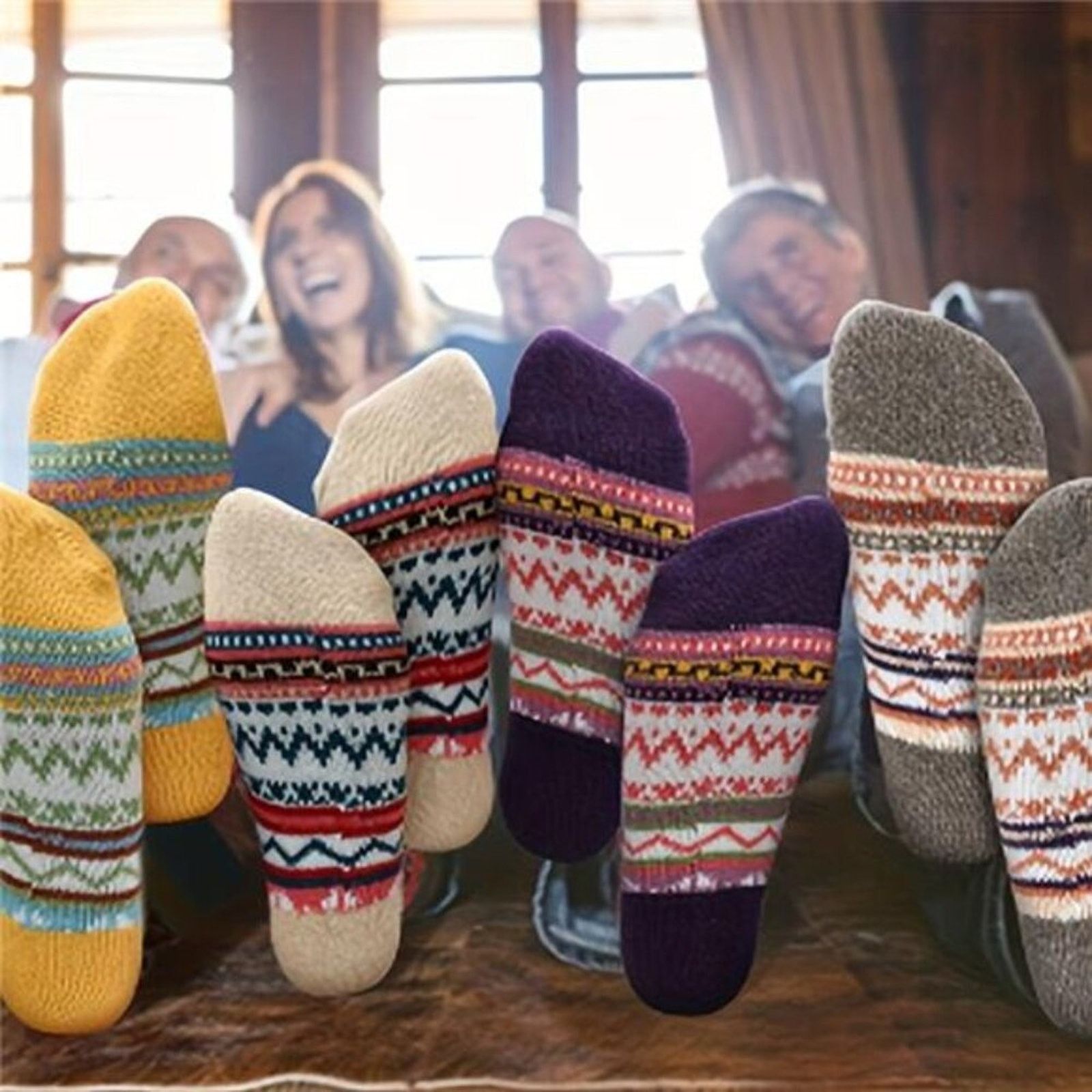 The Unbranded Brand 5 Pairs Of Women's Winter Socks, Thick, Soft, Warm, Knitted Size ONE SIZE - 3 Thumbnail