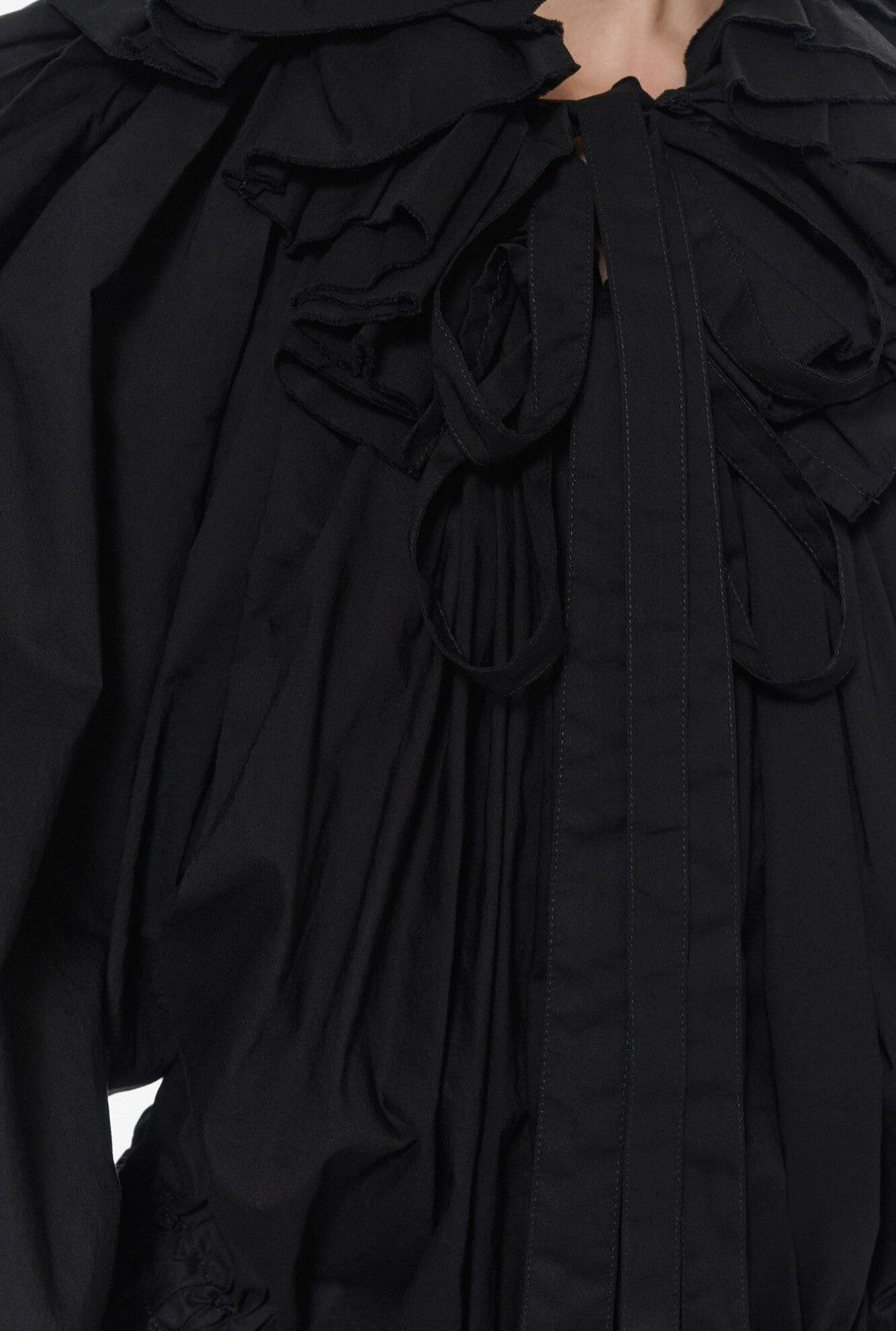 Ann Demeulemeester Last Ann Demeulemeester Bregje Ruffled Black Mini Dress Size XXS / US 00 / IT 34 - 4 Thumbnail