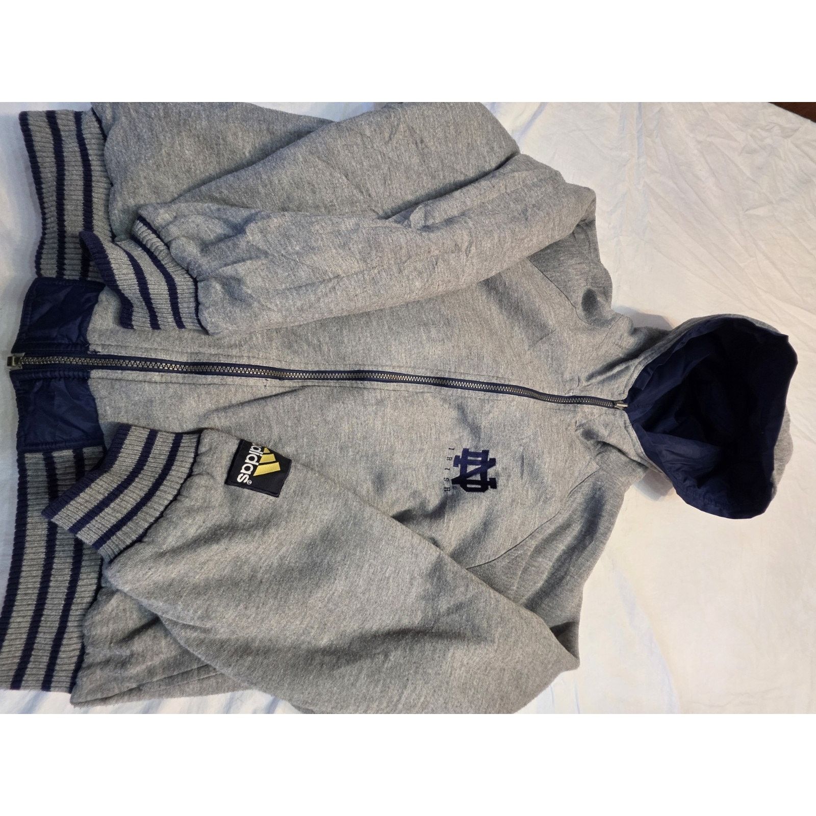 Adidas Vintage Adidas Notre Dame Reversible Jacket Mens L Full Zip Size 40 - 2 Thumbnail
