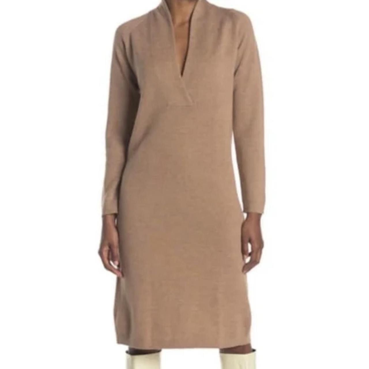 Club Monaco Club Monaco V-neck camel color wool sweater dress Size XS / US 0-2 / IT 36-38 - 3 Thumbnail