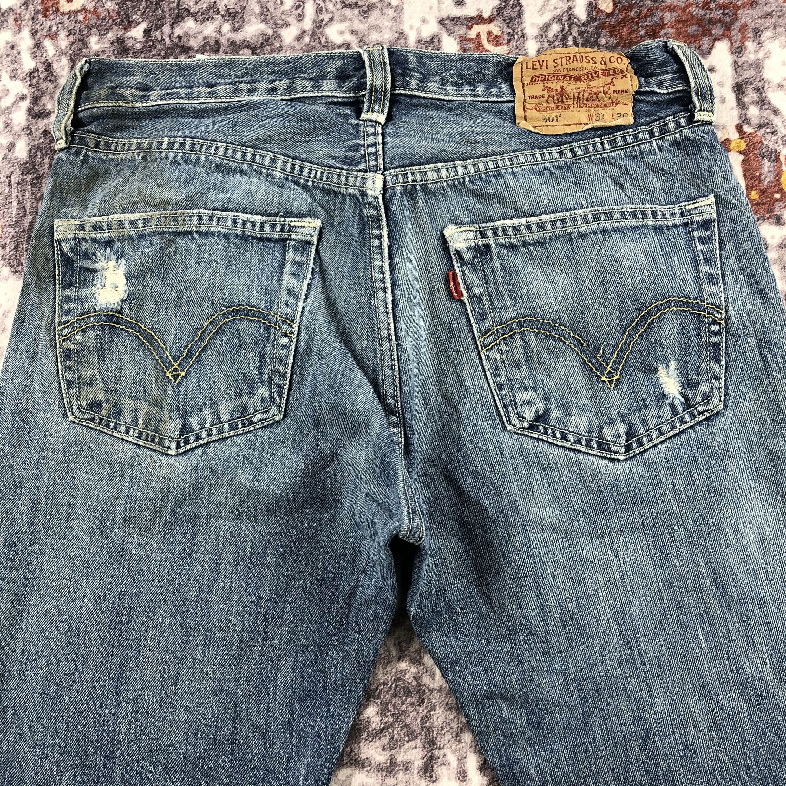 Levi's Vintage Blue Wash Levis 501 Jeans-JM2101 Size US 32 / EU 48 - 5 Thumbnail