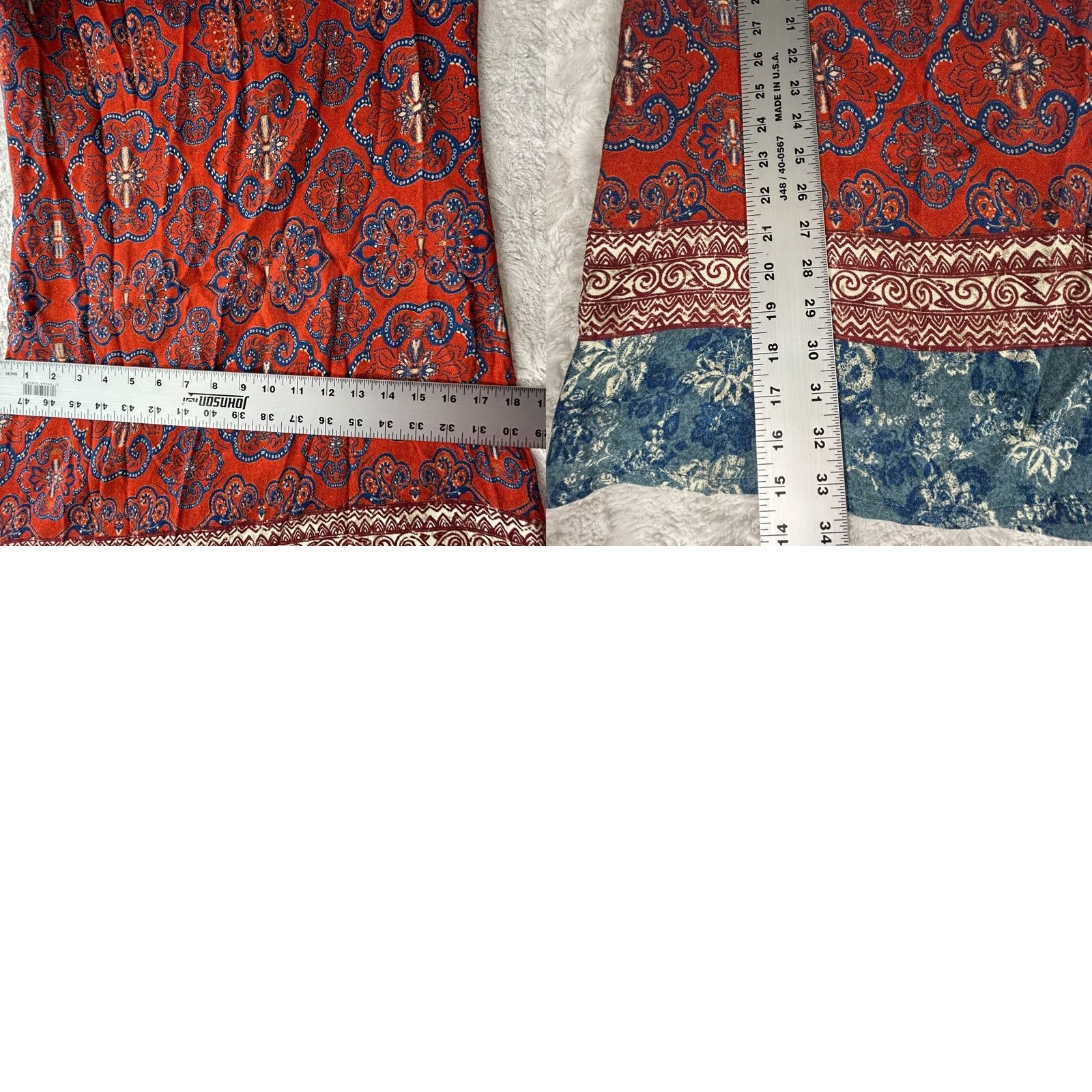 Desigual Desigual Tina Dress 38 Red/Blue Paisley Print 3/4 Sleeve Mini Shift Womens Size XS / US 0-2 / IT 36-38 - 8 Thumbnail