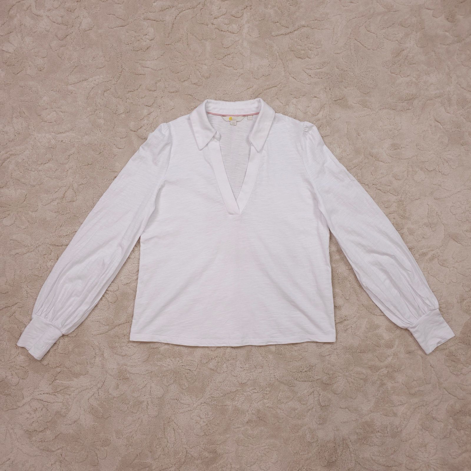 Boden Boden Split Neck Polo Shirt Cotton White Sz 6 Size M / US 6-8 / IT 42-44 - 6 Thumbnail