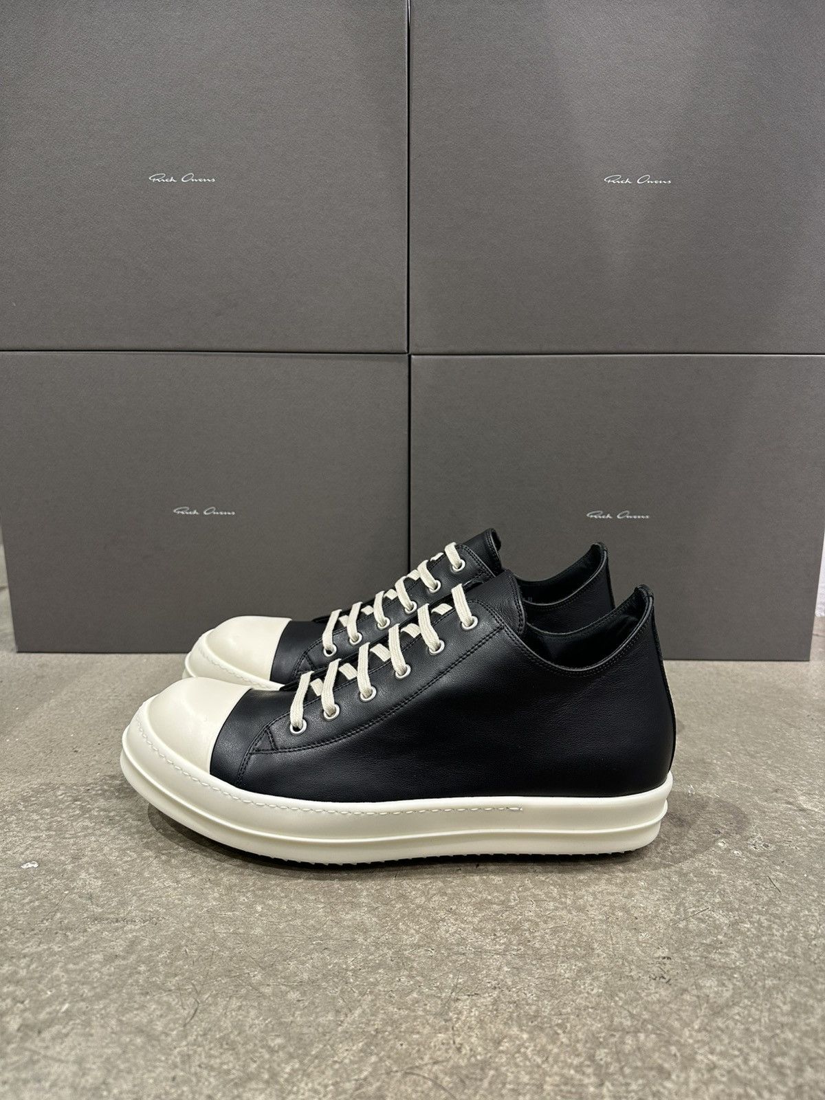 Rick Owens RICK OWENS - Low Sneaks Black Milk Size US 11 / EU 44 - 3 Thumbnail