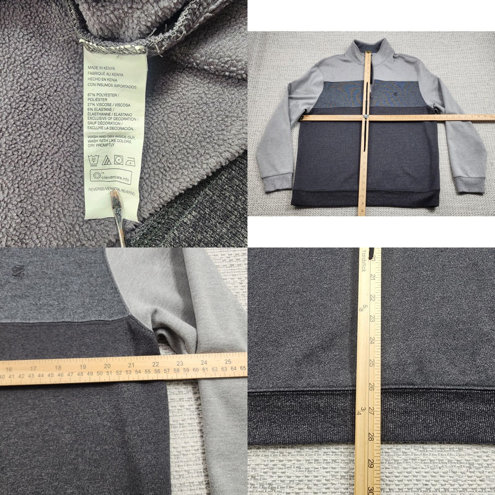 Izod IZOD Sweater Mens Large Gray Advantage Performance Stretch Quarter Zip Pullover Size US L / EU 52-54 / 3 - 8 Thumbnail