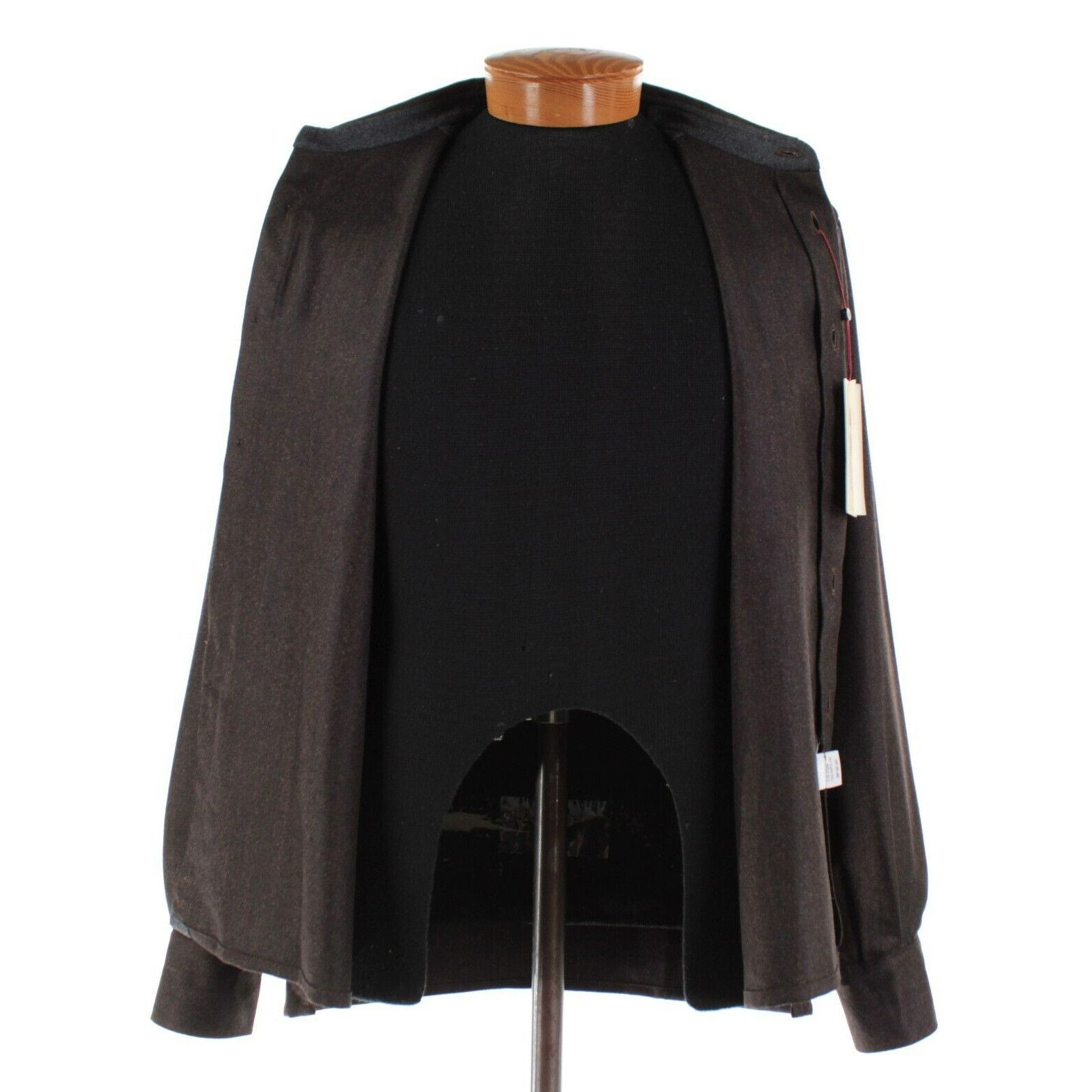Luciano Barbera Luciano Barbera Overshirt Size L US In Brown Wool Blend Size US L / EU 52-54 / 3 - 6 Thumbnail