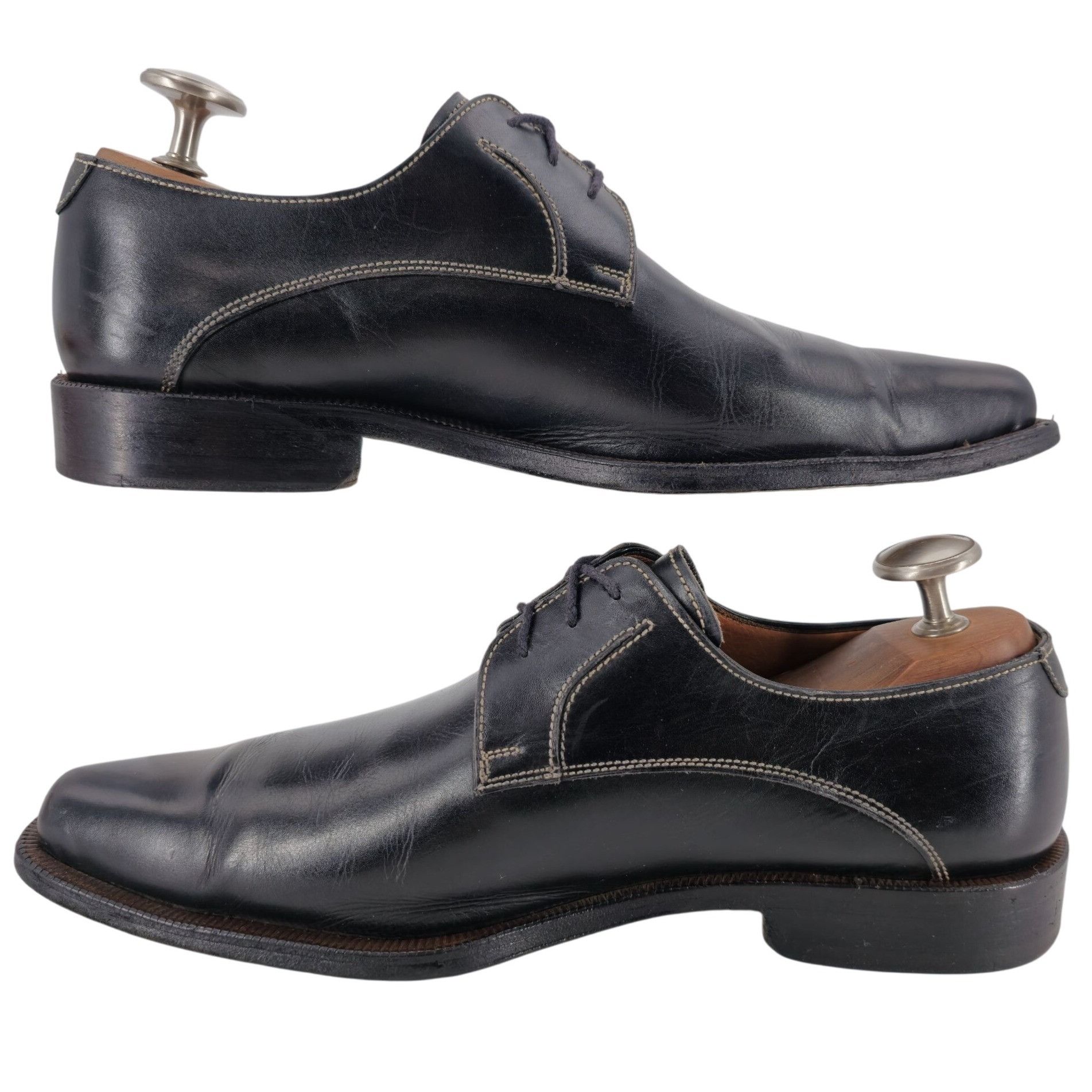 Other Vintage Italian McDowell Men 9.5D /8.5UK Black Leather Derby Size US 9.5 / EU 42-43 - 9 Thumbnail