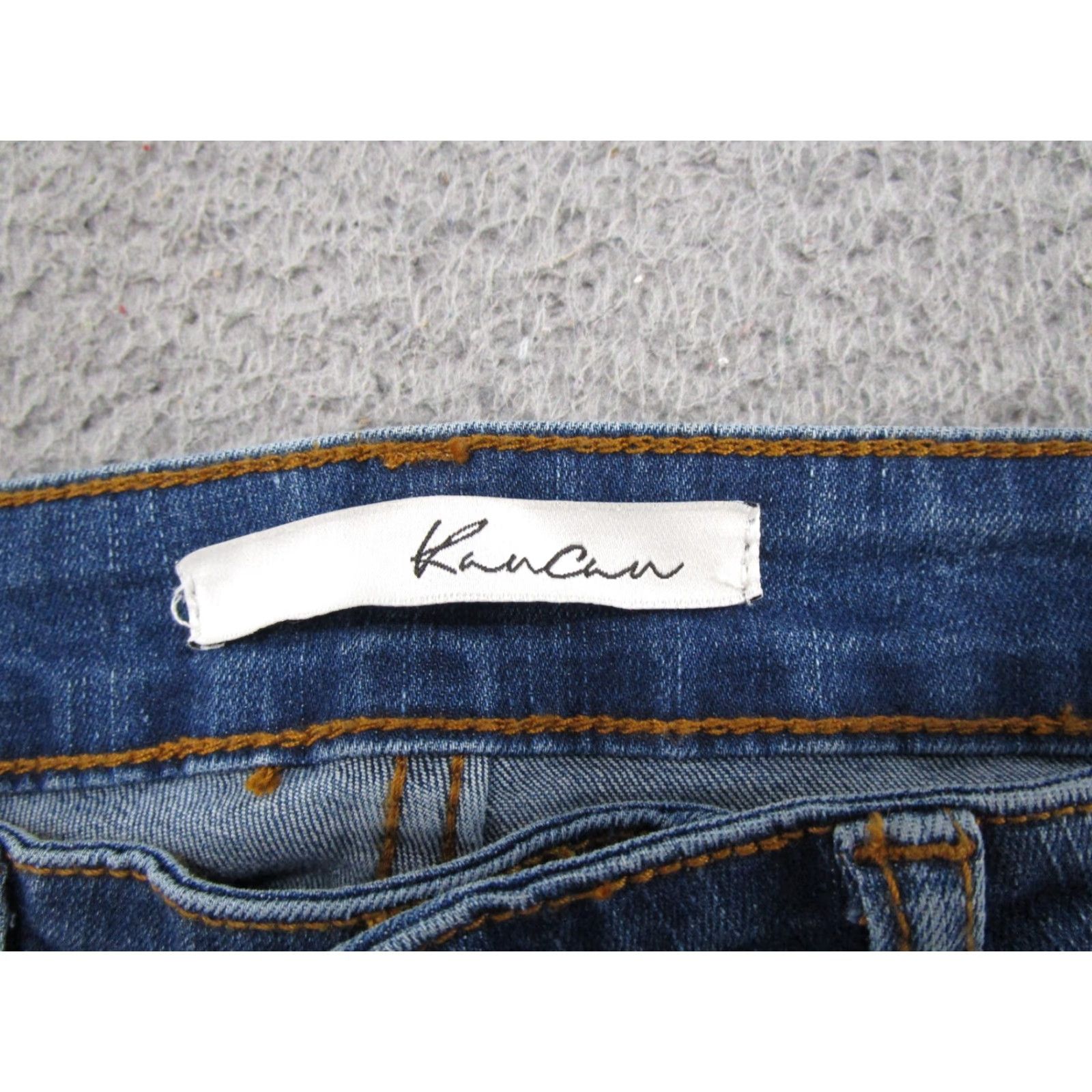 Vintage Kancan Womens Blue Medium Wash Stretch Denim Skinny Jeans Size 0/23 Mid Rise Size 25" / US 0 / IT 36 - 3 Thumbnail