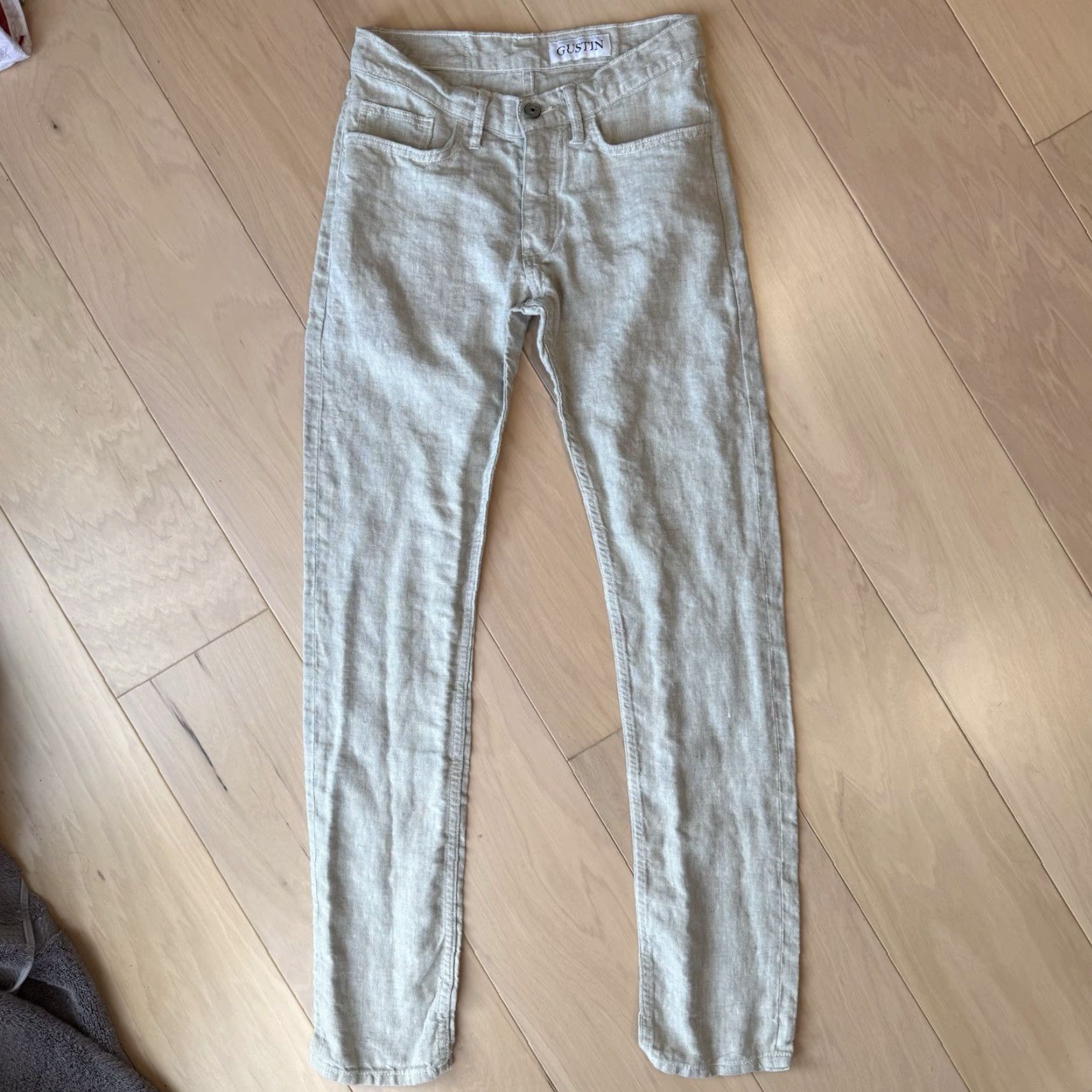 Gustin Gustin Rustic Slub Linen Pants 28 Light Beige Lightweight Minimalist New York Shirt Size US 28 / EU 44 - 2 Thumbnail