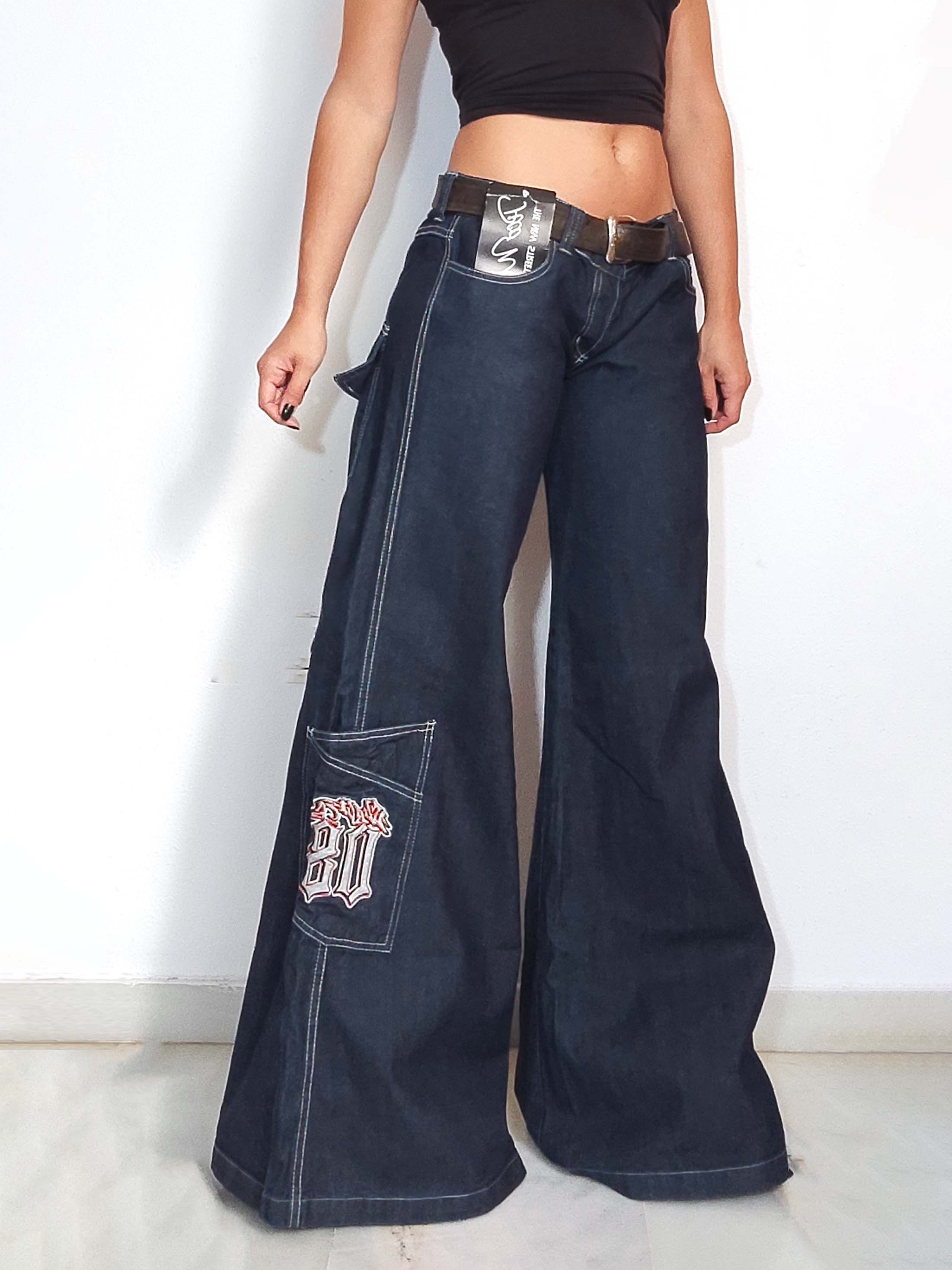 Vintage Y2k Deadstock Vintage Ultra Wide Leg Jeans Size 28" / US 6 / IT 42 - 5 Thumbnail
