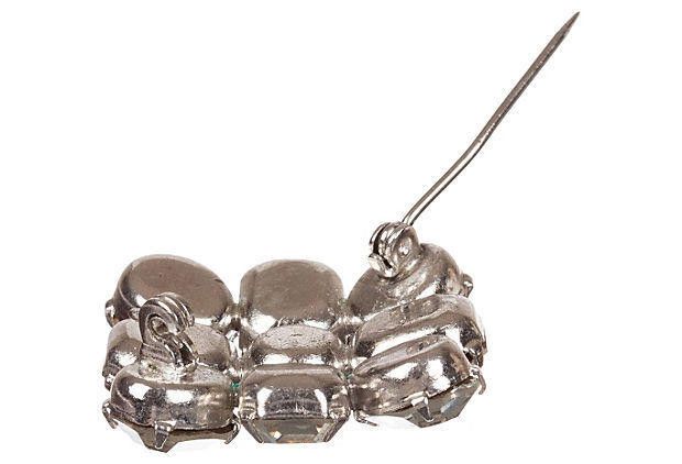 Designer Square Clear Rhinestone Pin Size ONE SIZE - 4 Thumbnail