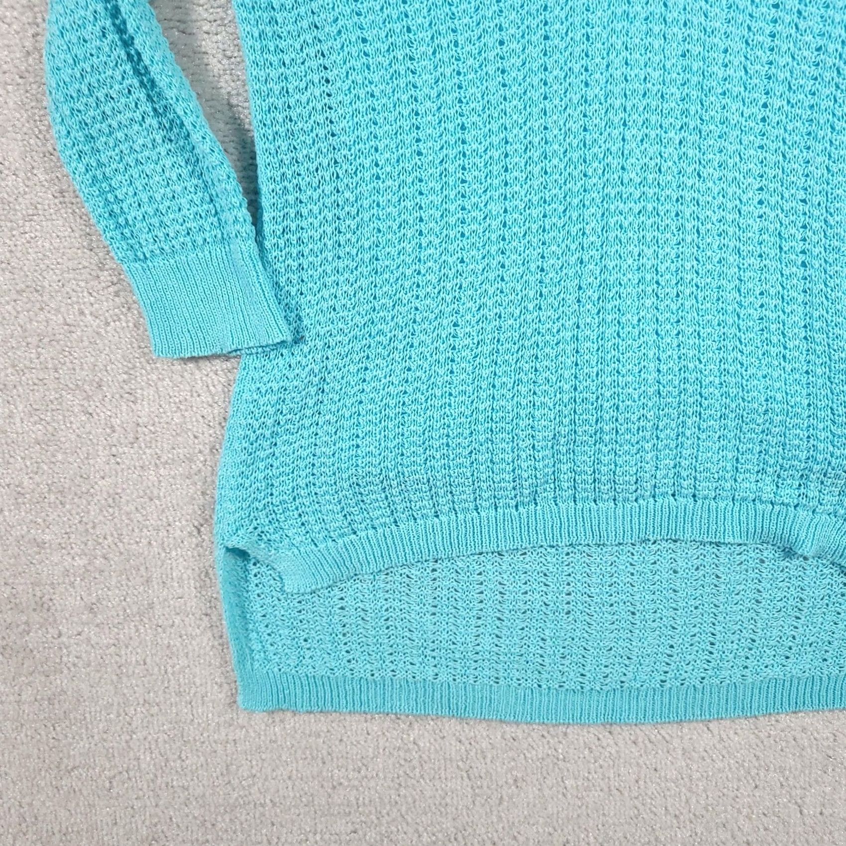J. Jill J. Jill Sweater Womens Small Blue Crochet Knit Pullover Tank Layered Tunic Top V-Neck 3/4 Sleeve Lightweight All Seasons Size S / US 4 / IT 40 - 4 Thumbnail