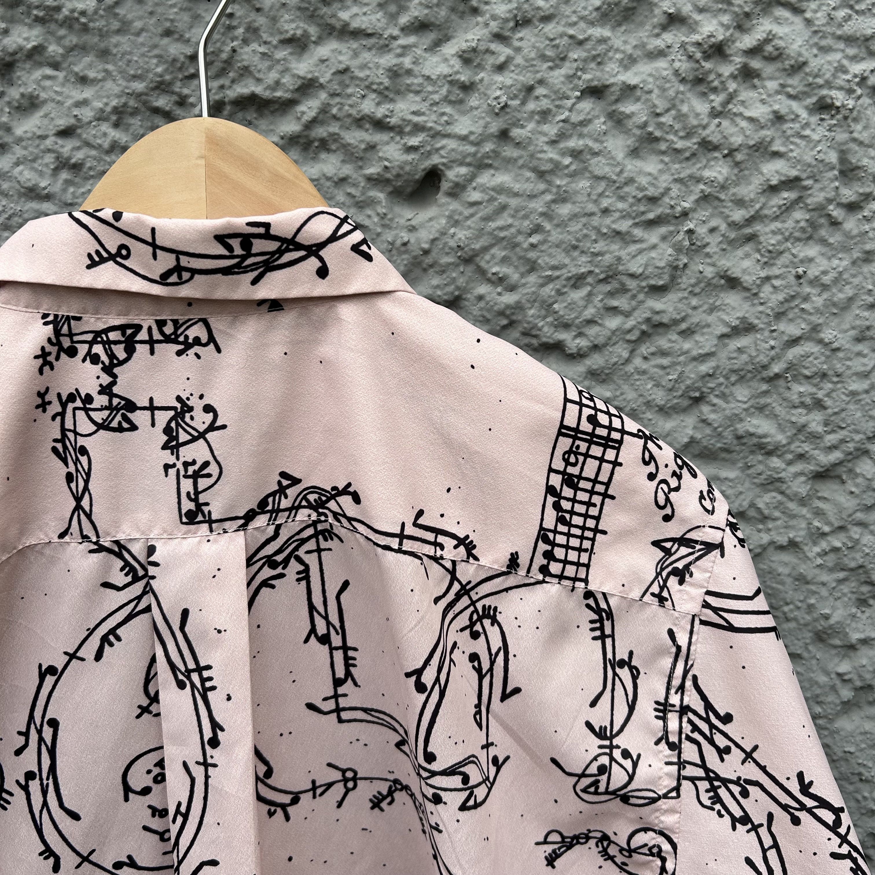 Comme des Garcons CDG Homme Deux Light Pink Musical Notes Shirt Button Up Size US M / EU 48-50 / 2 - 4 Thumbnail