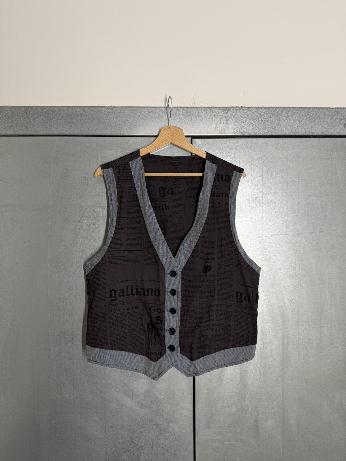 John Galliano Vintage 00s John Galliano Gazette Reversibel Vest Size US L / EU 52-54 / 3 - 1 Thumbnail