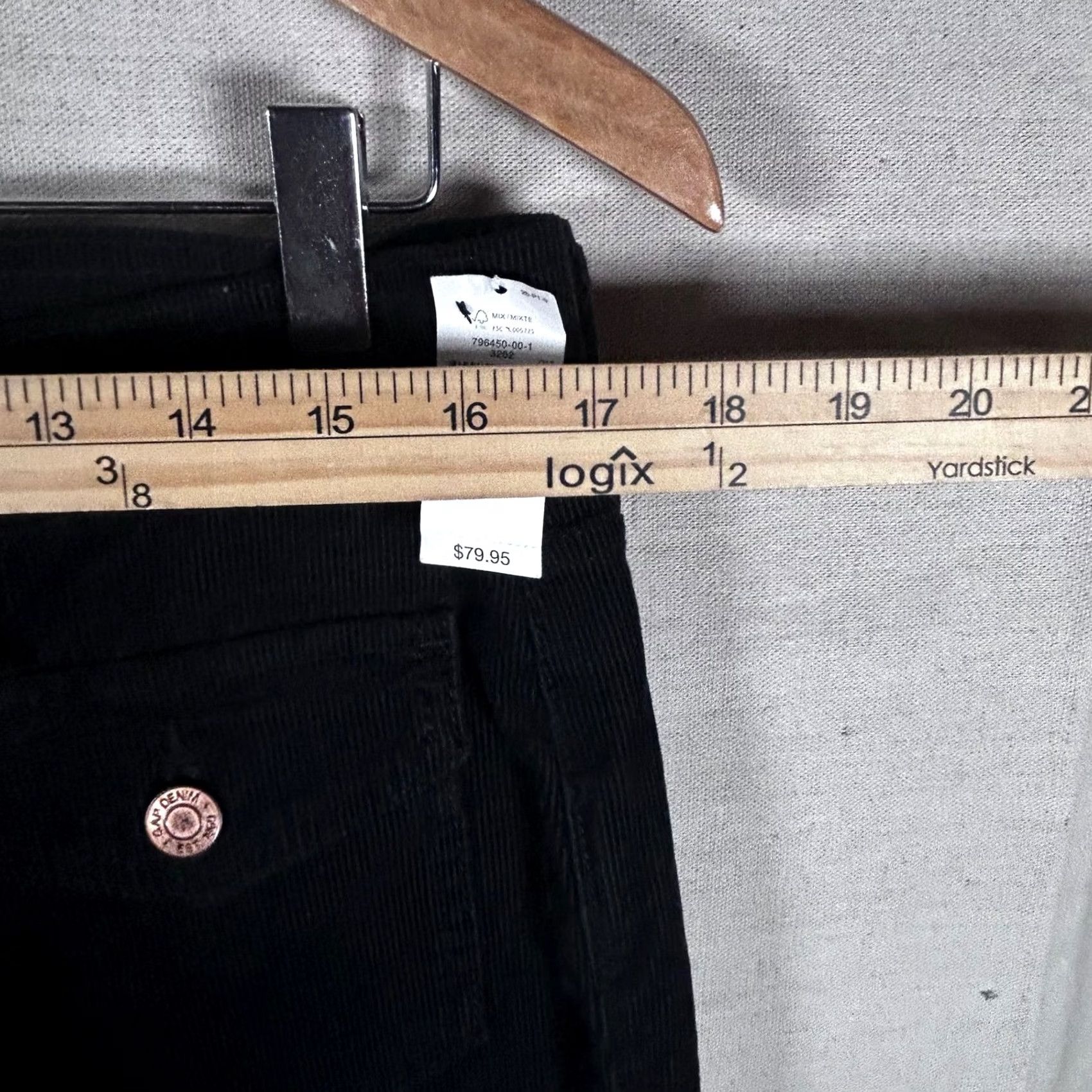 Gap Gap 70s Flare High Rise Corduroy Pants Womens 32 Black NWT Size 24" / US 00 / IT 34 - 5 Thumbnail