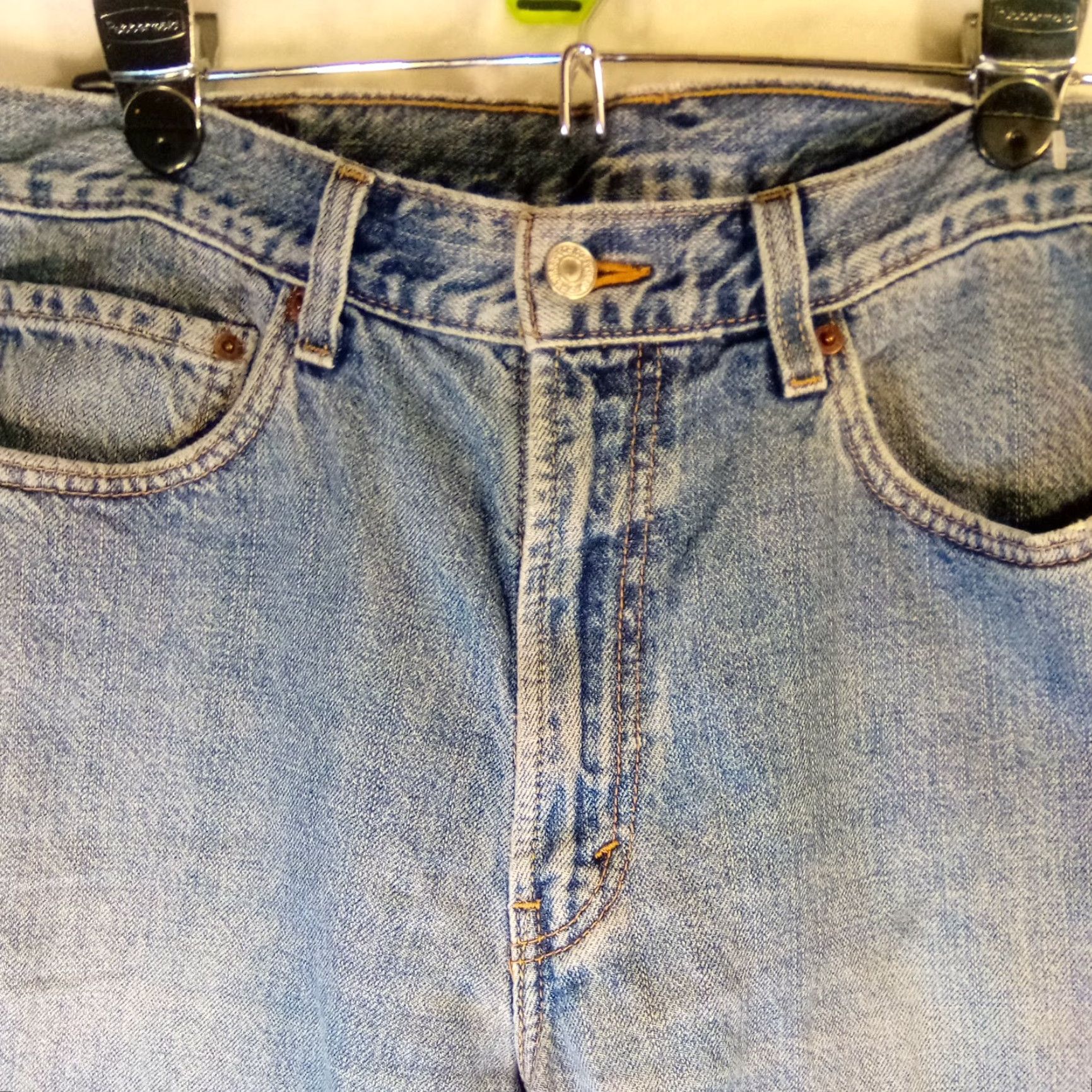 Levi's LEVI'S SHORTS 34 Denim 100% Cotton Flat Front 5-Pocket Blue Regular Fit Men Casual Workwear Travel Vintage? No — (Original) Size US 34 / EU 50 - 3 Thumbnail