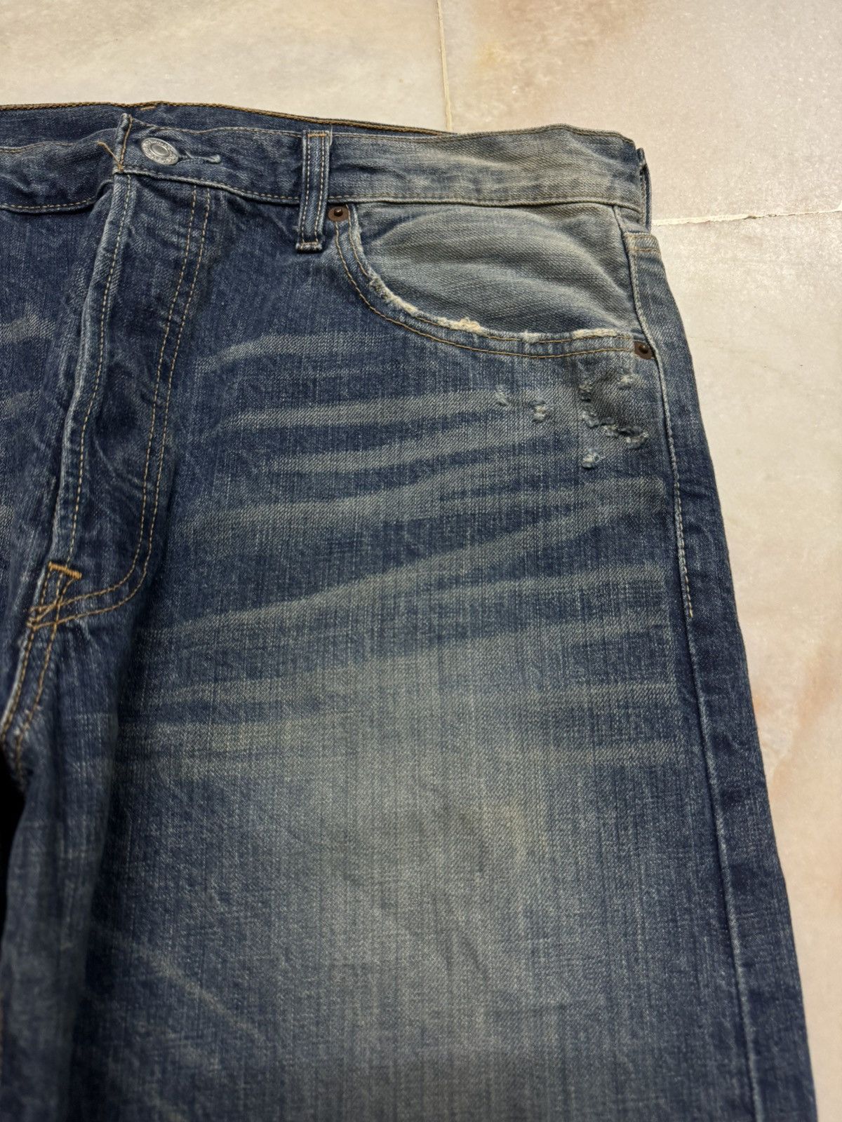 Levi's 💥BUTTON-FLY💥90's LEVI'S 501 GRUNGE HONEYCOMB DISTRESS BAGGY Size US 35 - 5 Thumbnail