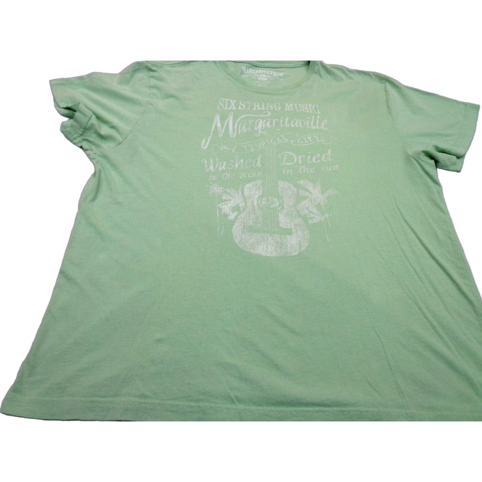 Vintage Margaritaville T-Shirt Men Green 100% Cotton Size Large Crew Neck Beach Music Beer Six String Tropical City Shirt Size US L / EU 52-54 / 3 - 1 Thumbnail