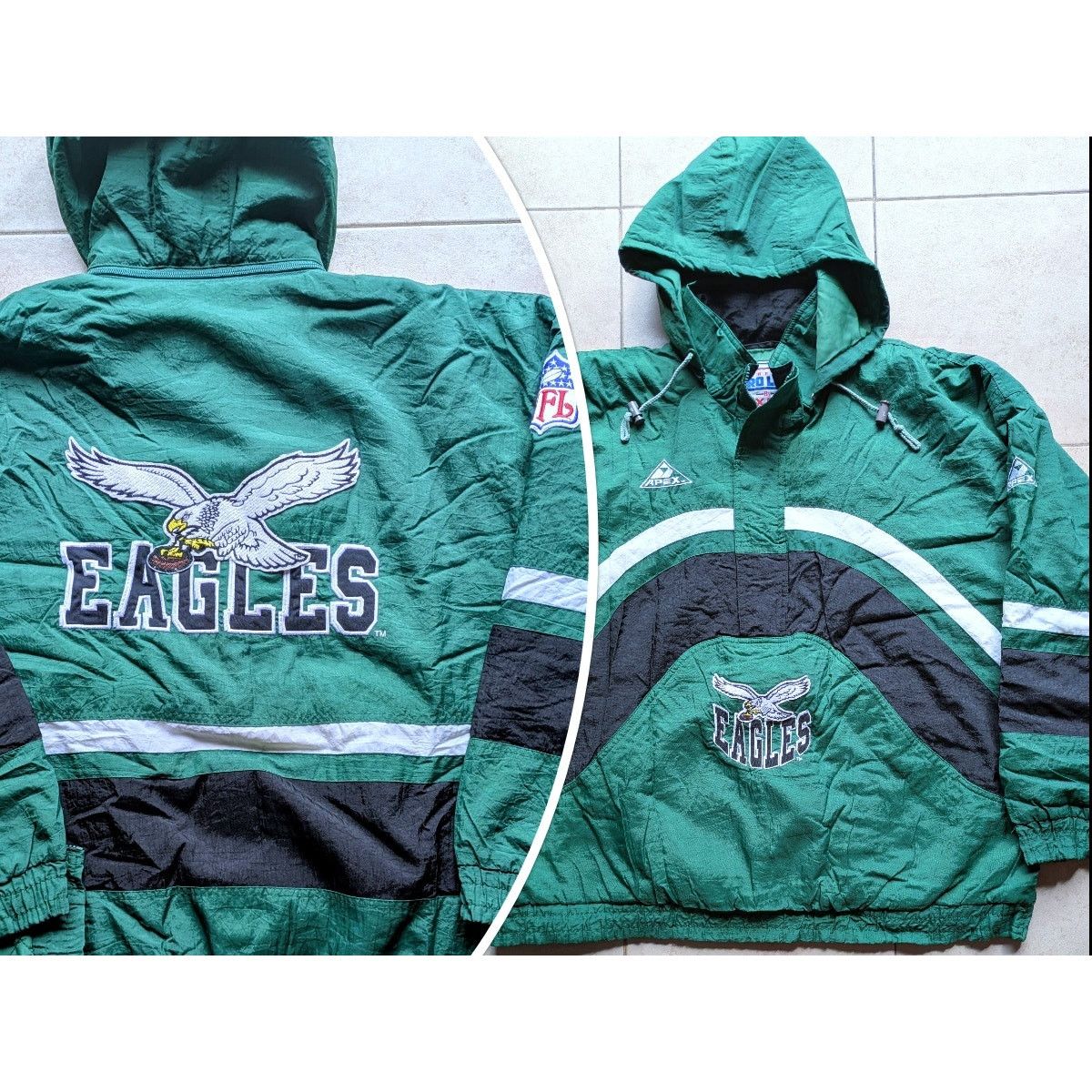 Apex Philadelphia Eagles 90s APEX puffer 1/2 L kelly NFL Pro vtg Size US L / EU 52-54 / 3 - 1 Thumbnail
