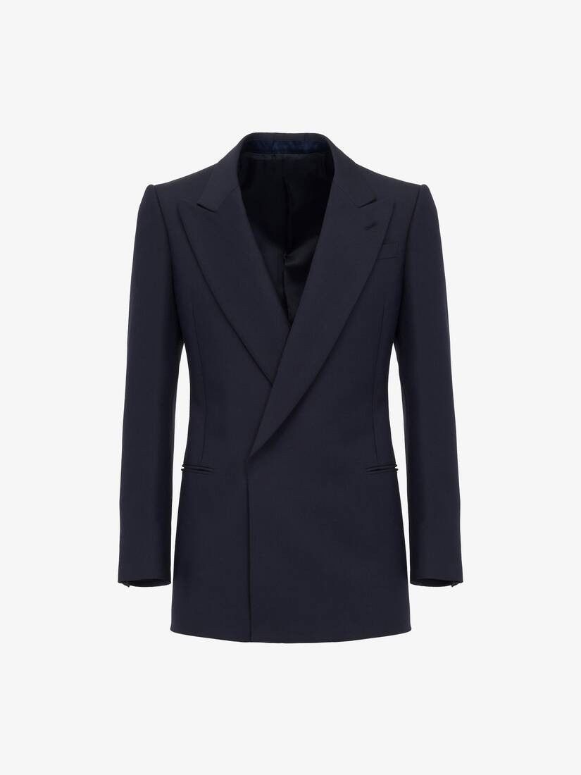 Alexander McQueen o1w1db10725 Large Lapel Jacket in Navy Size US M / EU 48-50 / 2 - 1 Thumbnail