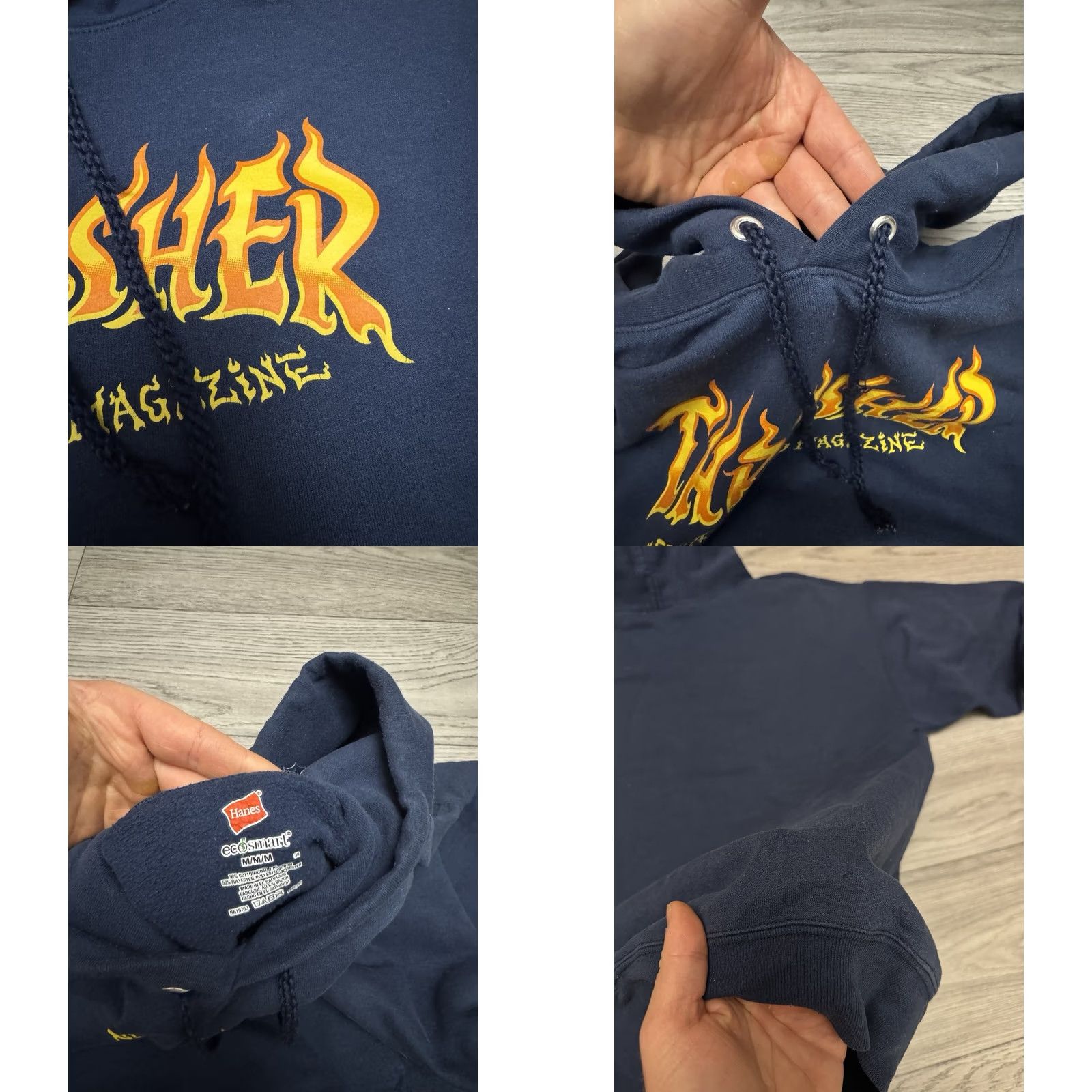 Thrasher VINTAGE Thrasher 90’s Skateboard Magazine Blue Hoodie Flame Logo Hanes Tag Mens M Navy 90s Logo Hoodie Mens M Size US M / EU 48-50 / 2 - 8 Thumbnail