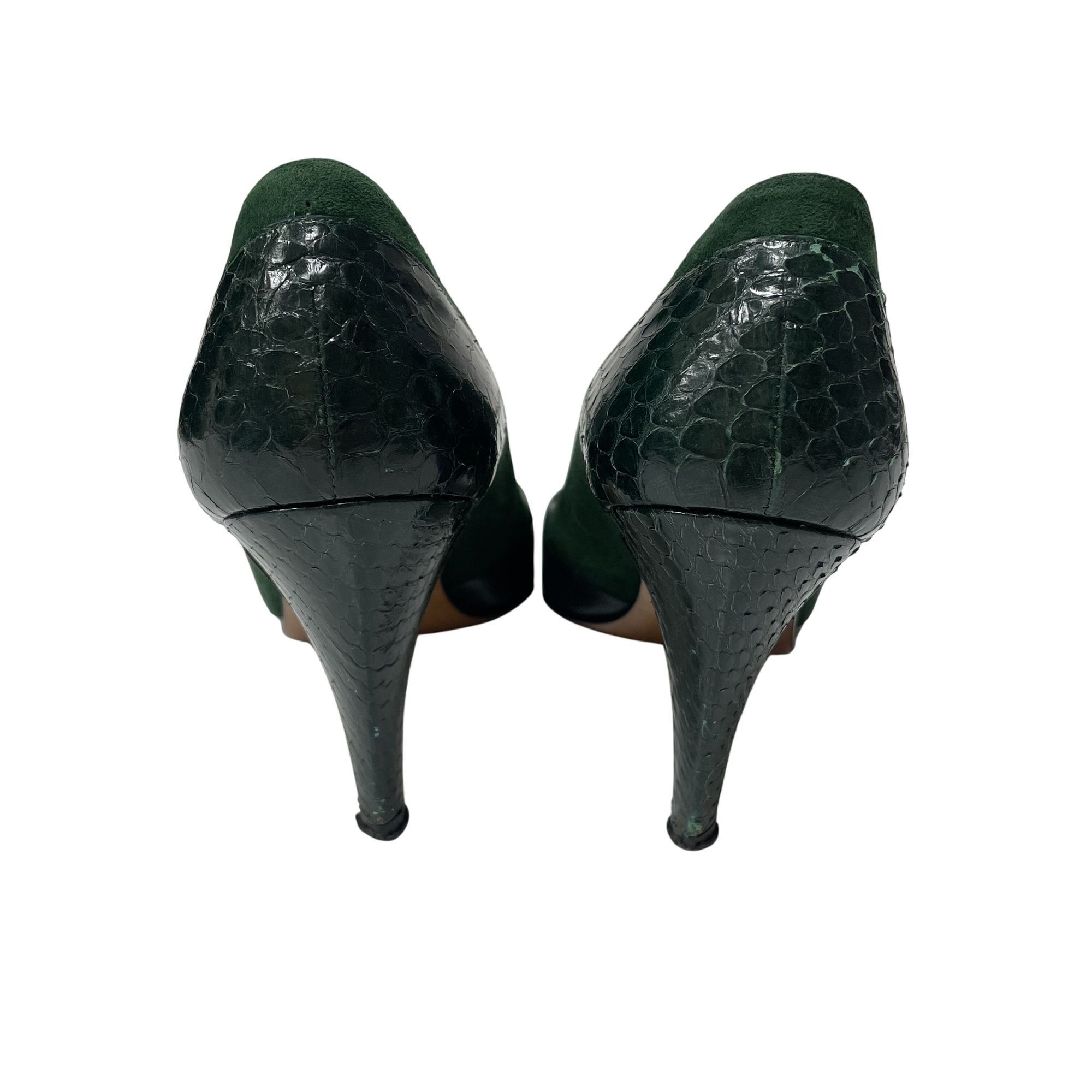 Calvin Klein Vtg Calvin Klein CK SUEDE Leather SNAKESKIN Pumps Size US 6 / IT 36 - 4 Thumbnail