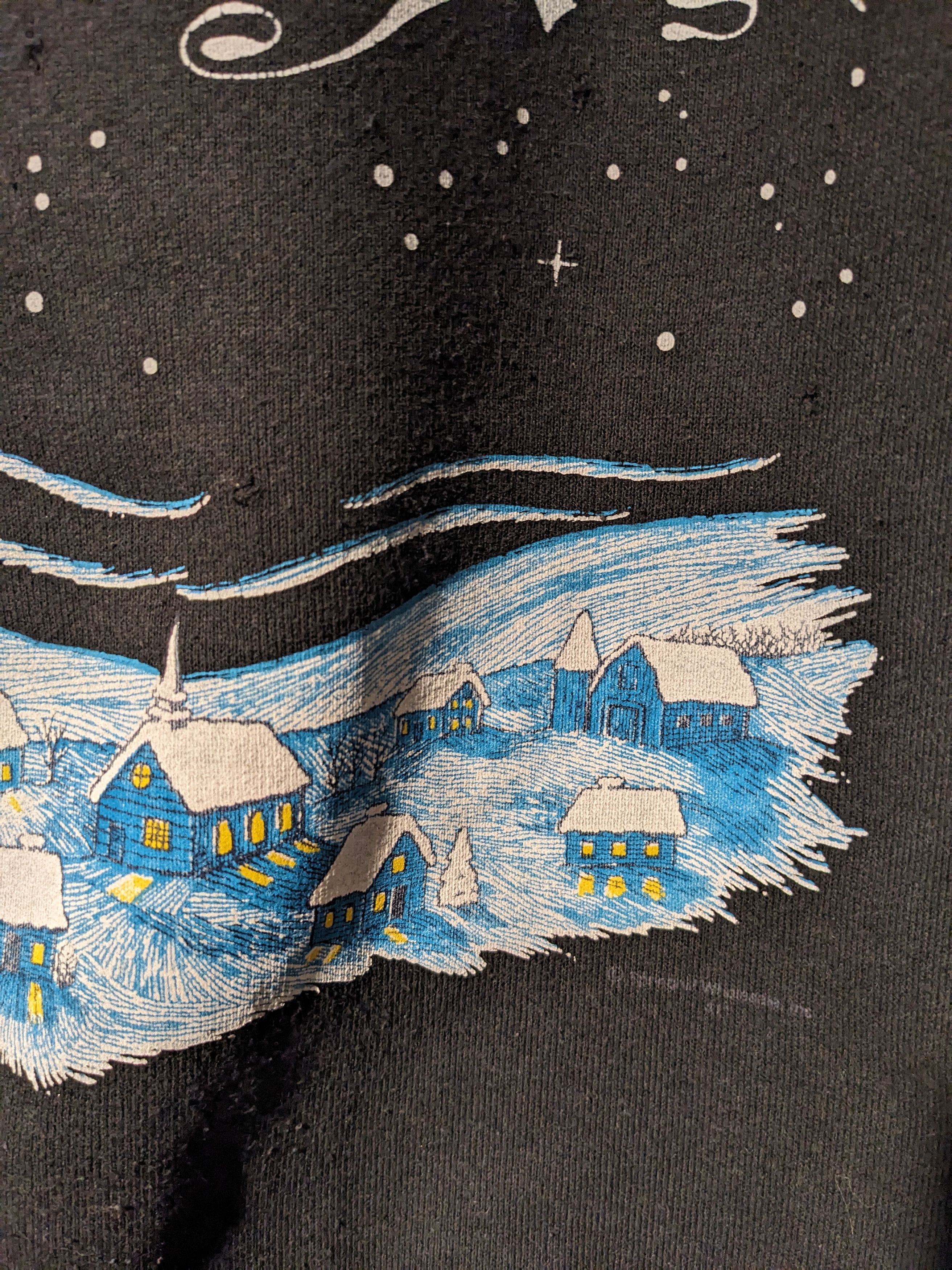 Vintage Vintage 90s Silent Night Winter Stars Moon Large Sweatshirt Size US L / EU 52-54 / 3 - 7 Thumbnail