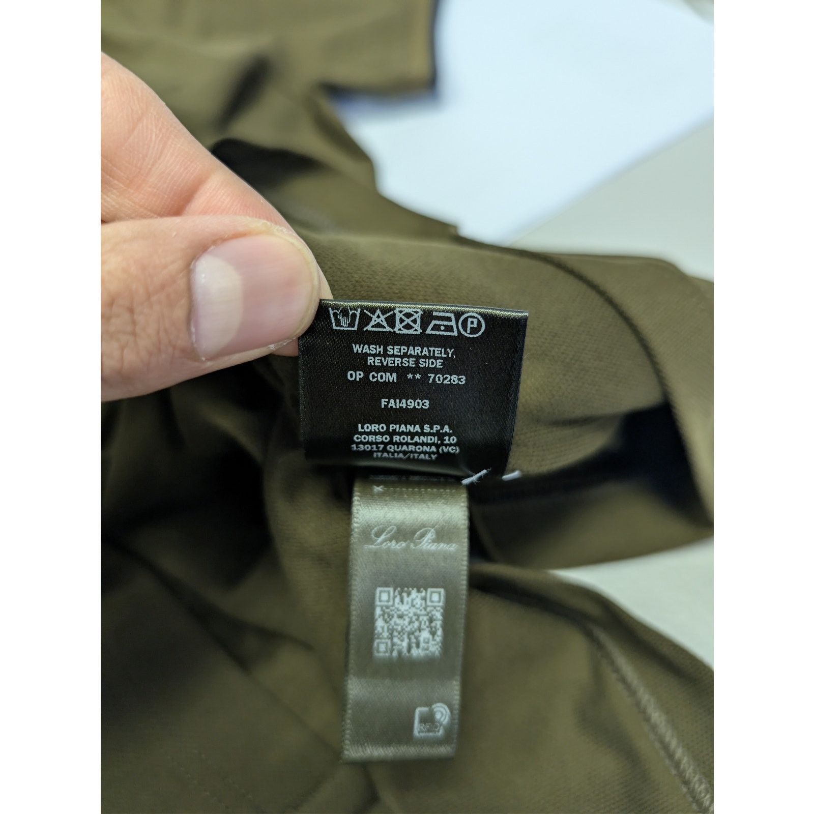 Loro Piana o1rshd1 Double Collar Cotton Piquet Polo Shirt Olive Green Size US M / EU 48-50 / 2 - 18 Thumbnail