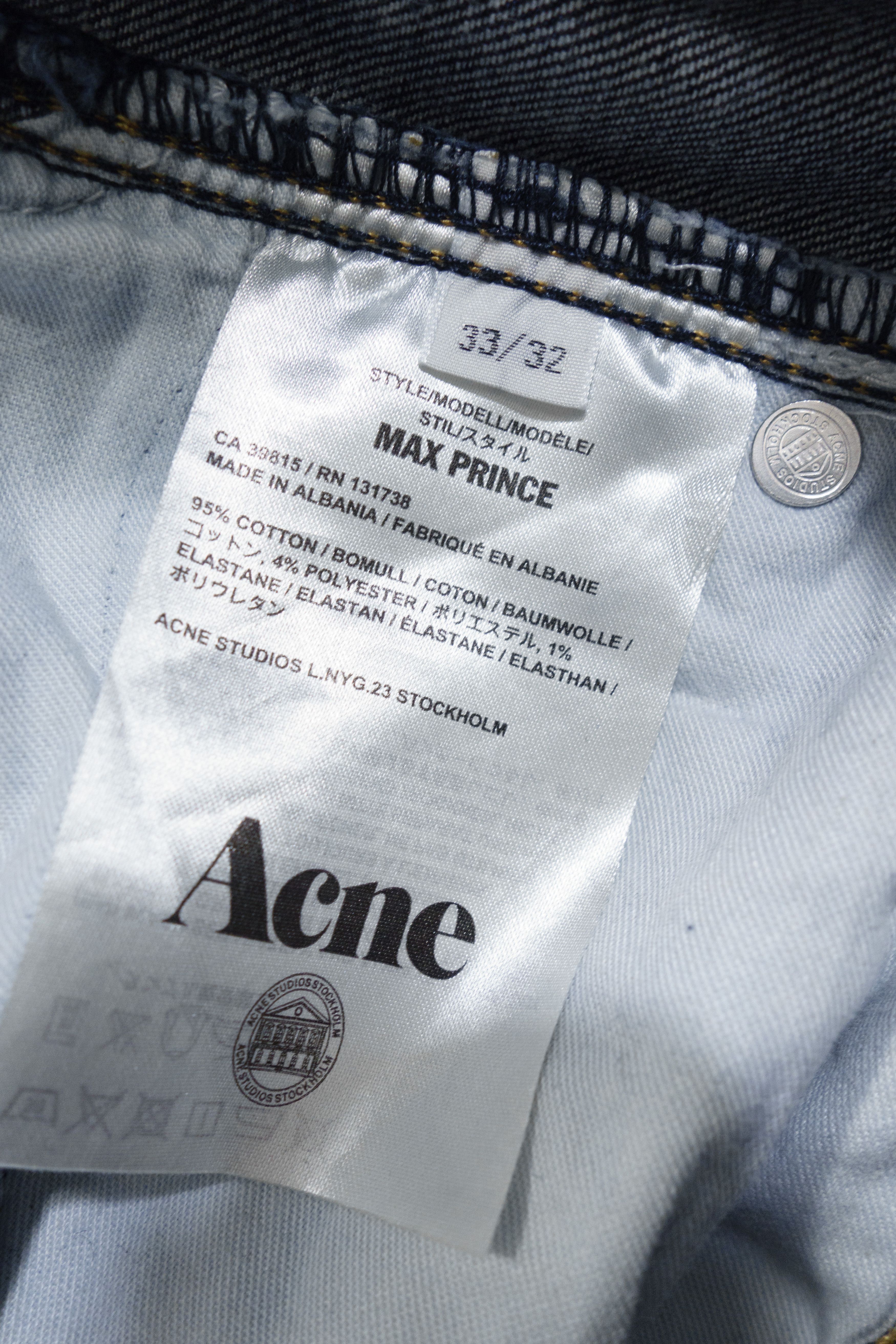 Acne Studios Max Prince Indigo Blue Jeans Size US 33 - 8 Thumbnail