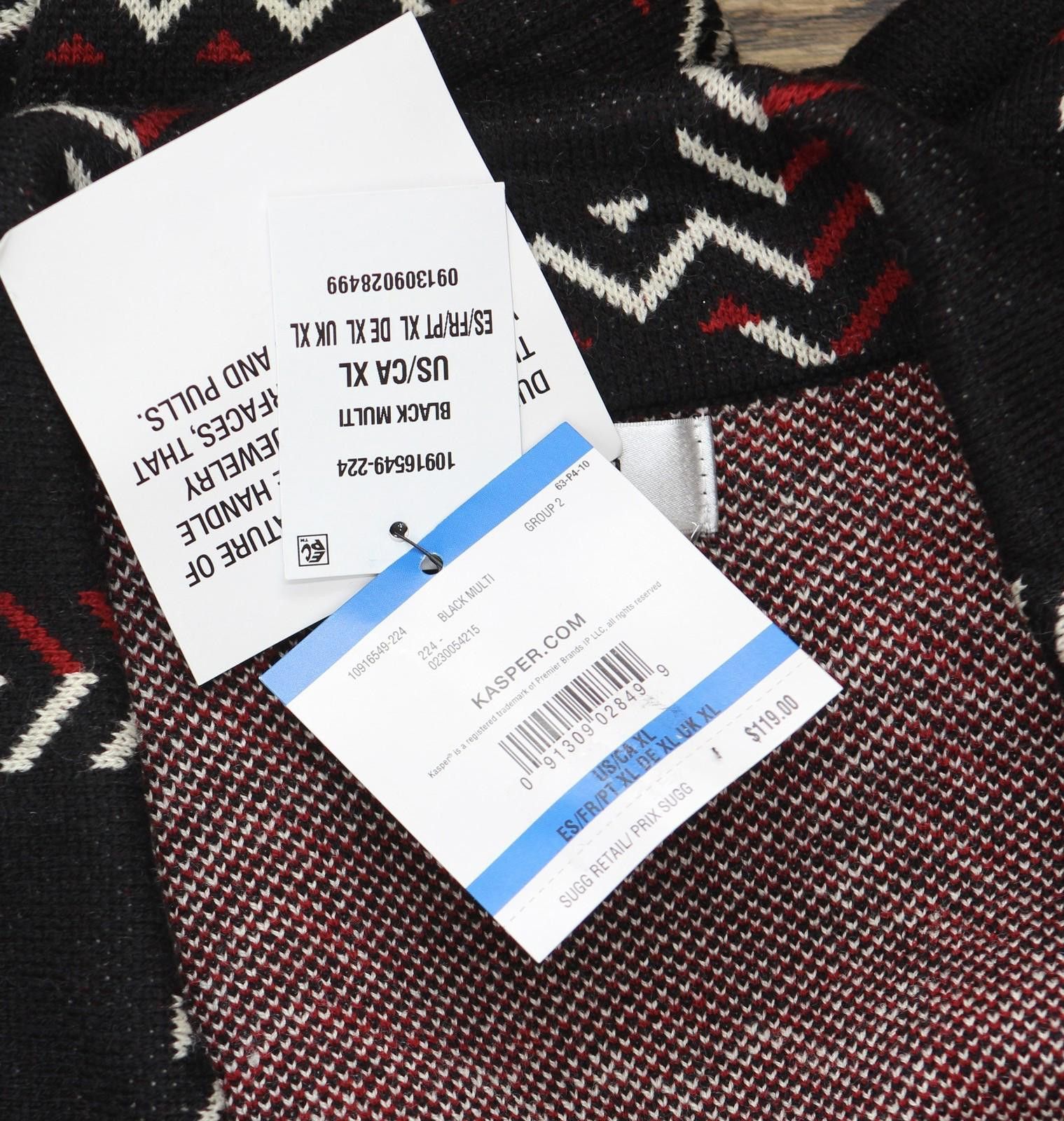 Other Nwt Kasper Faux Button Open Front Coatigan Black Multi Xl Size XL / US 12-14 / IT 48-50 - 4 Thumbnail