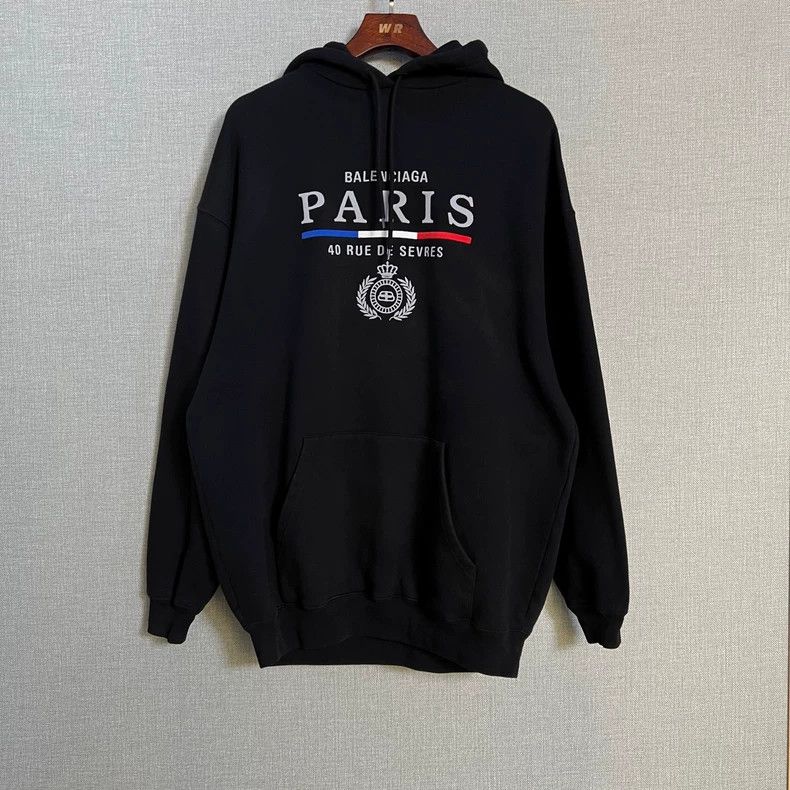 Balenciaga Balenciaga Black crown wheat ear embroidered logo hoodie Size US XS / EU 42 / 0 - 1 Thumbnail