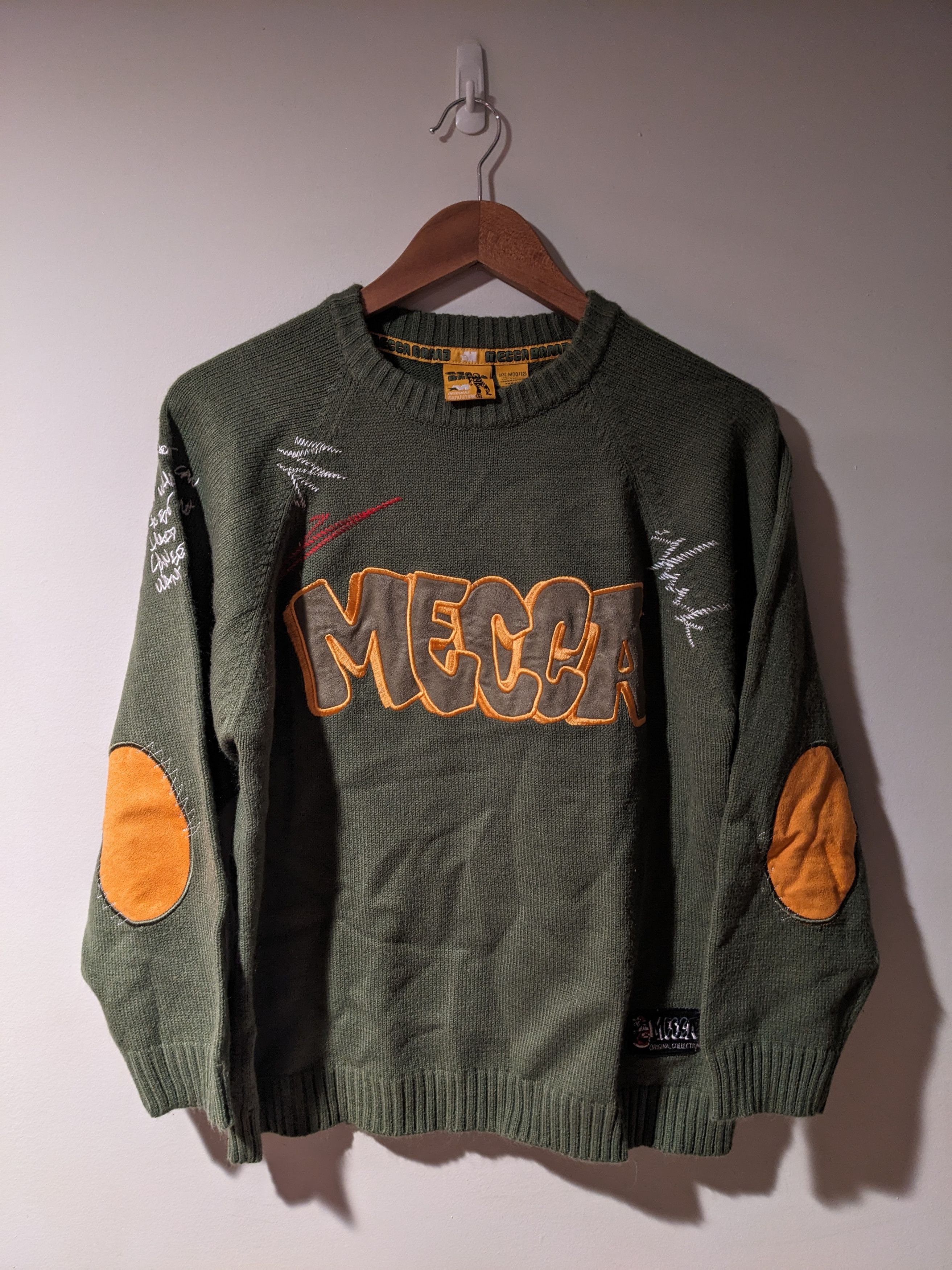 Mecca × Vintage Vintage Y2K Mecca Jeans Green Medium Kids Knitted Sweater Size US M / EU 48-50 / 2 - 1 Thumbnail