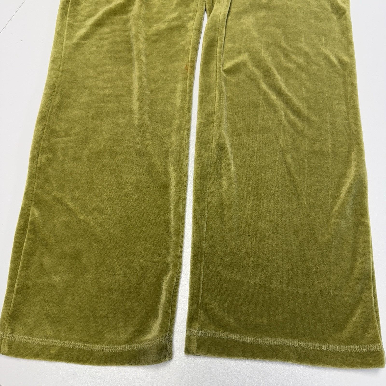 Bcbgmaxazria Vintage BCBG Pants Womens Size PL Olive Yellow Velour Embroi Size 31" - 8 Thumbnail