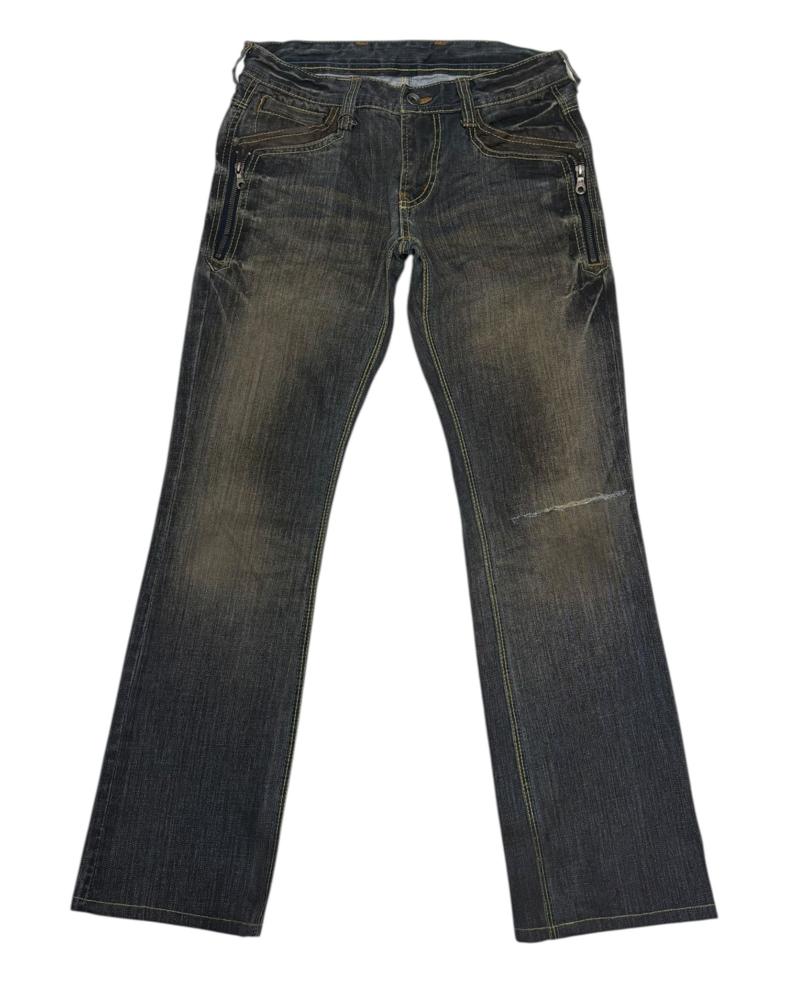 If Six Was Nine × Nicole Club × Obelisk Flare Jeans Nicole Club For Men Rusty Mud Wash Denim Jean Size US 30 / EU 46 - 8 Thumbnail