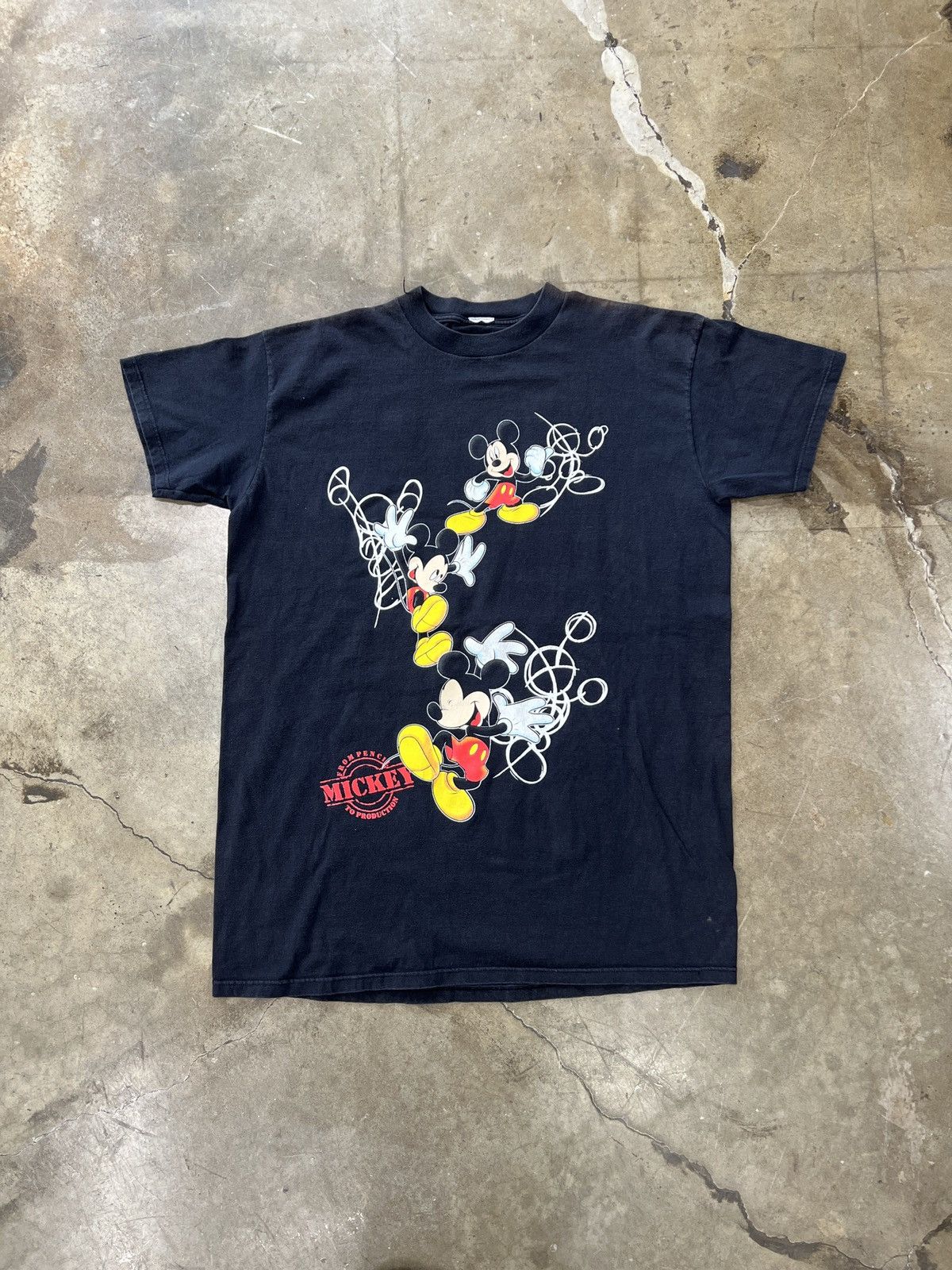 Disney × Vintage Vintage Disney Mickey Mouse Animate Pencil Production Tee XL Size US XL / EU 56 / 4 - 2 Thumbnail