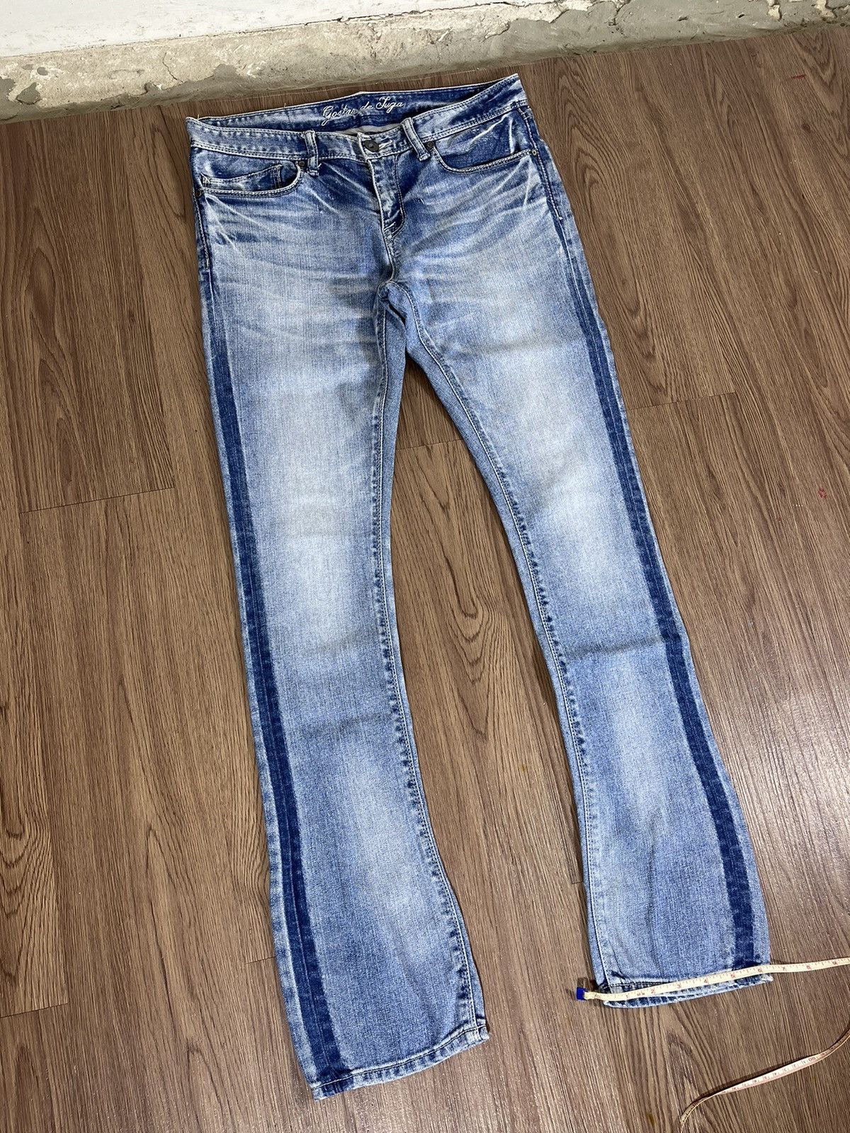 GOSTAR DE FUGA Gostar de Fuga Slim Fit Faded Denim Jeans Size US 31 - 17 Thumbnail