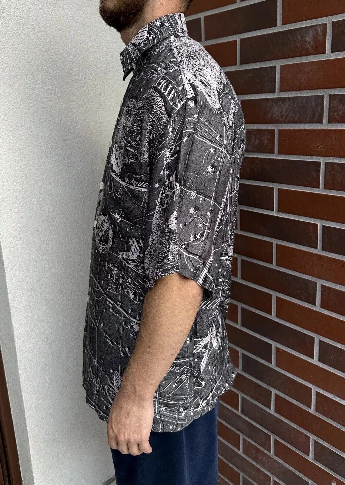 Schnaydermans Schnaydermans Shirt Mens Crazy Print Viscose Silk Zodiac Size US XL / EU 56 / 4 - 4 Thumbnail