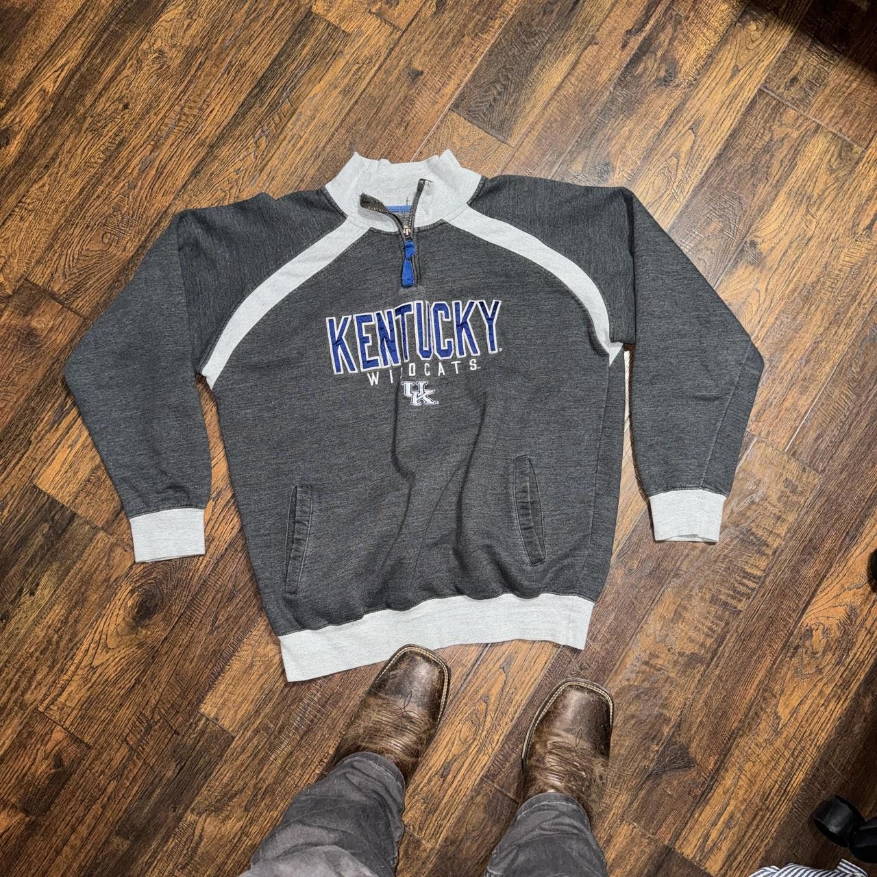 Designer super sick 90s kentucky quater zip sweater Size US XL / EU 56 / 4 - 1 Thumbnail
