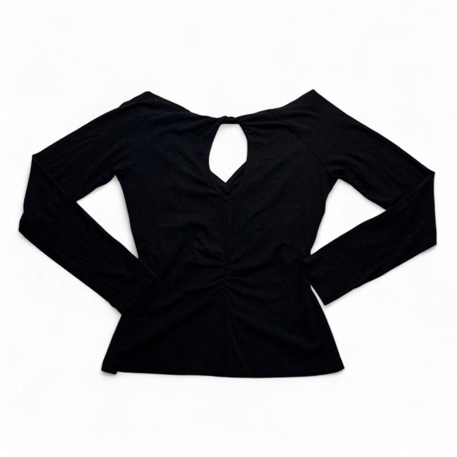 Other Cache black long sleeve top twist front open back. Size M Size M / US 6-8 / IT 42-44 - 6 Thumbnail