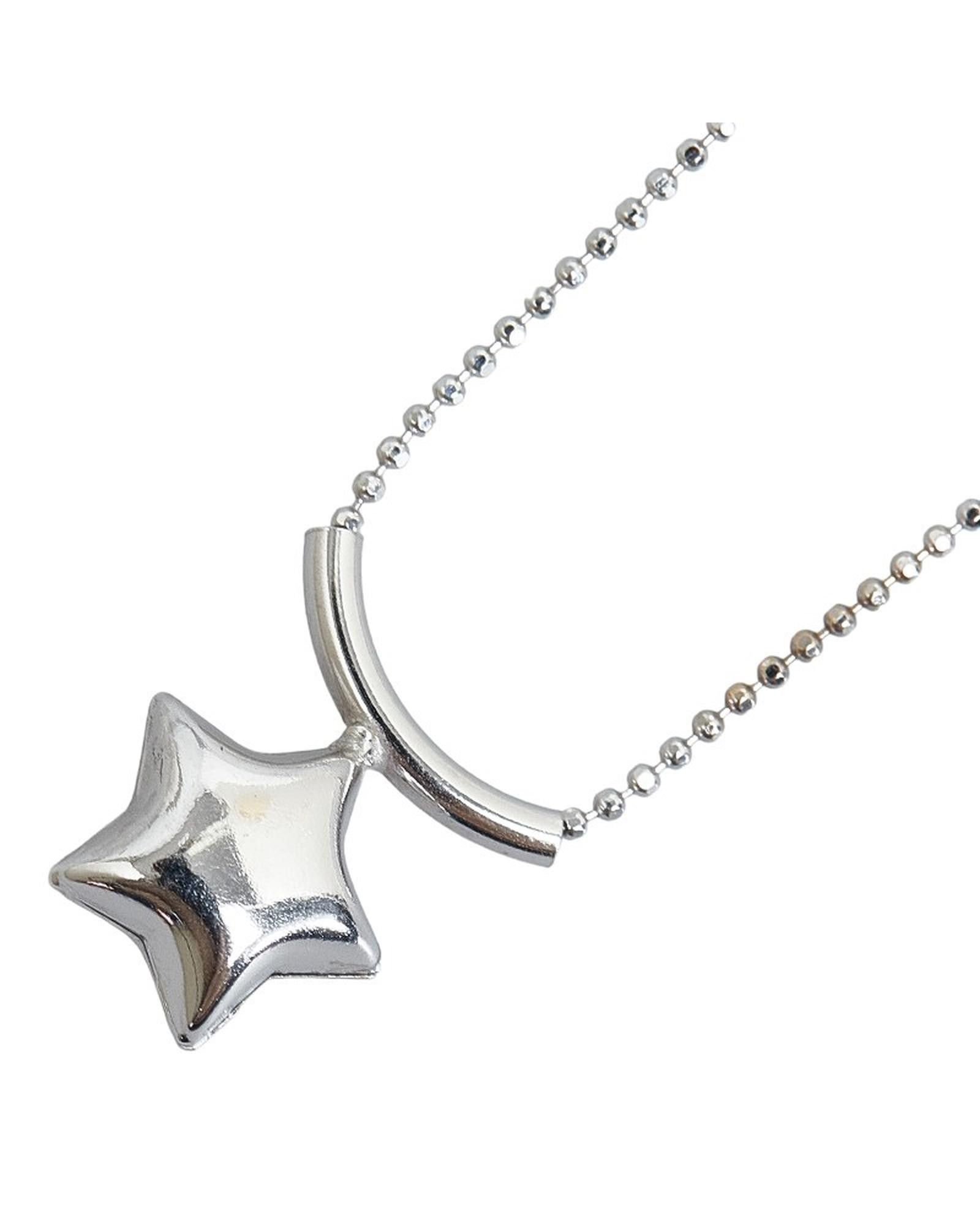 image of 18K Gold Star Pendant Necklace in Silver, Women's