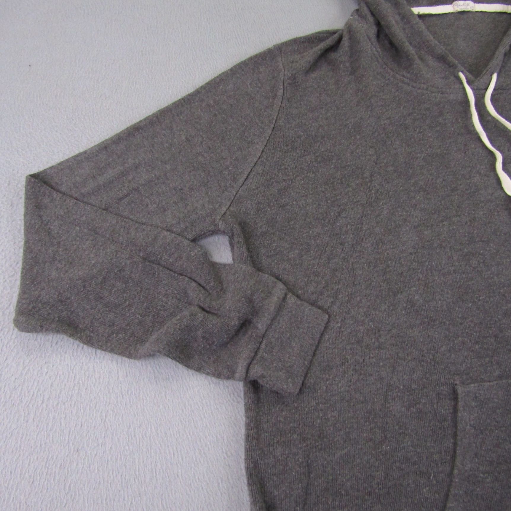 Vintage VINTAGE John Galt Hoodie Sweater Womens One Size Gray Pullover Knit Cotton Blend Pockets Hooded Stretch Size ONE SIZE - 3 Thumbnail