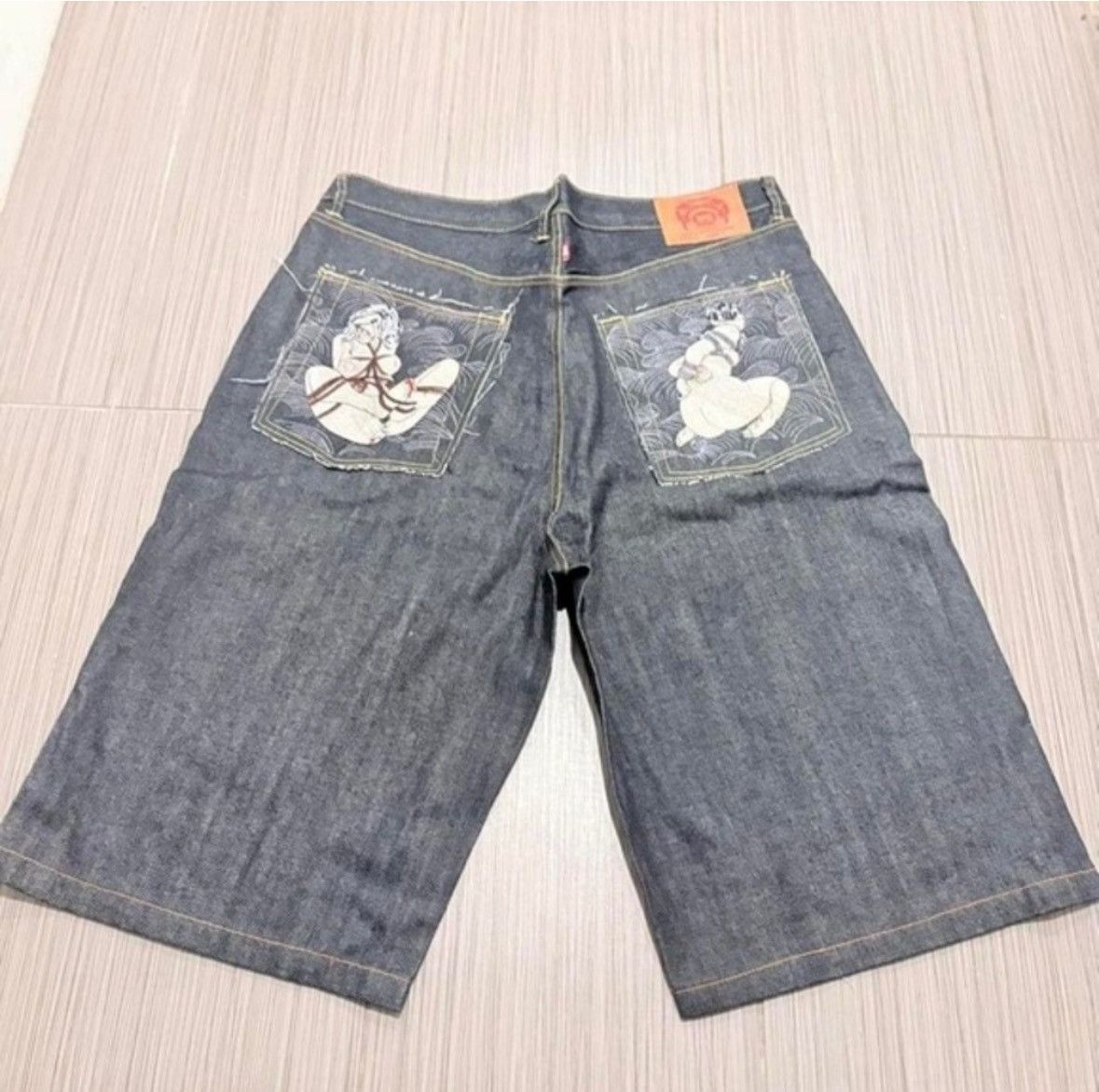 Red Monkey Vintage Patchwork RMC Geisha Bondage denim shorts 34 Size US 40 / EU 56 - 1 Thumbnail