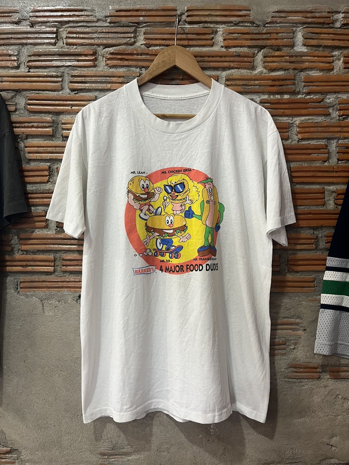 Junk Food Vintage HARKER’S 4 Major Food Dudes Charactor 90’s Tshirt Size US XL / EU 56 / 4 - 2 Thumbnail