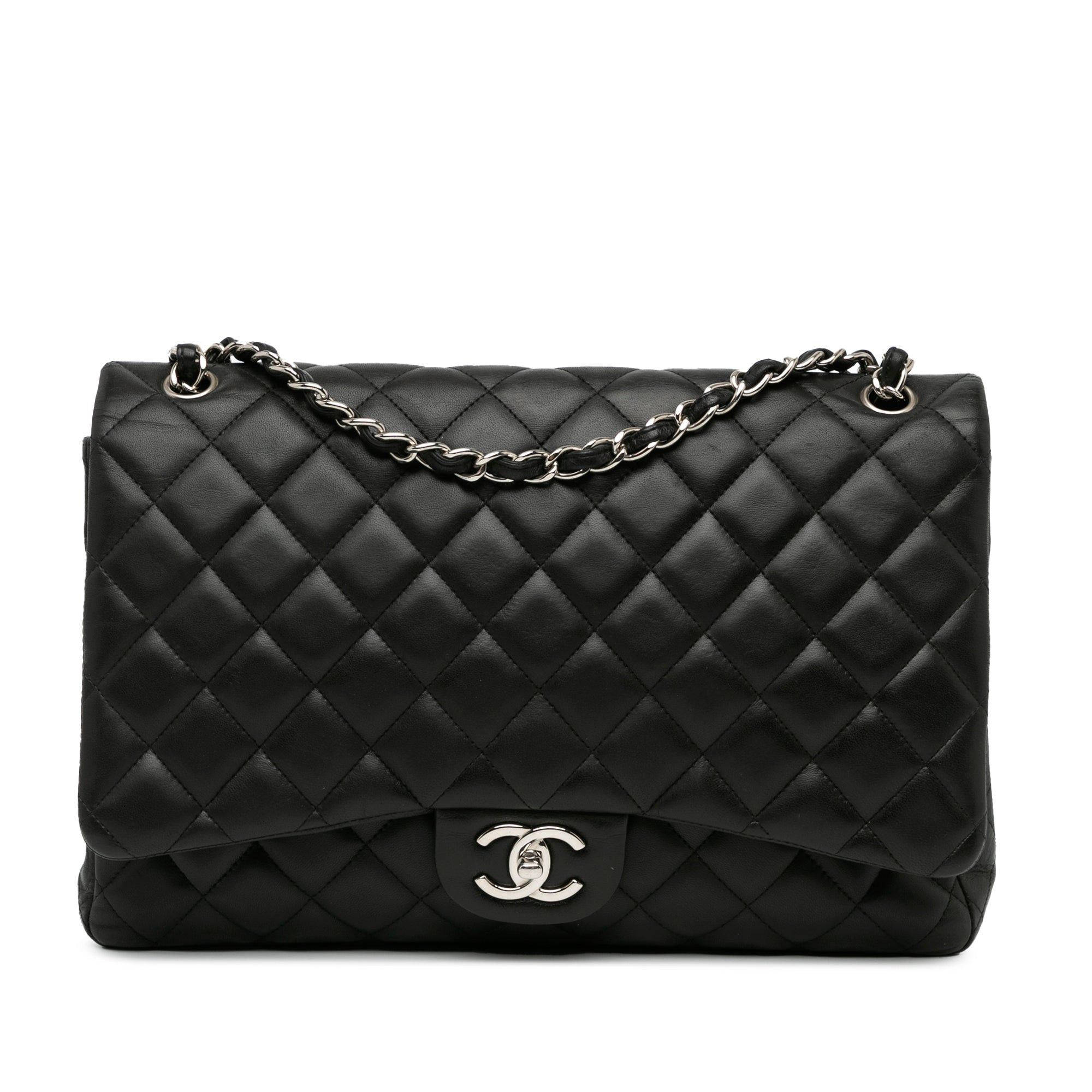 Chanel Chanel Maxi Classic Lambskin Double Flap Black Size ONE SIZE - 1 Thumbnail