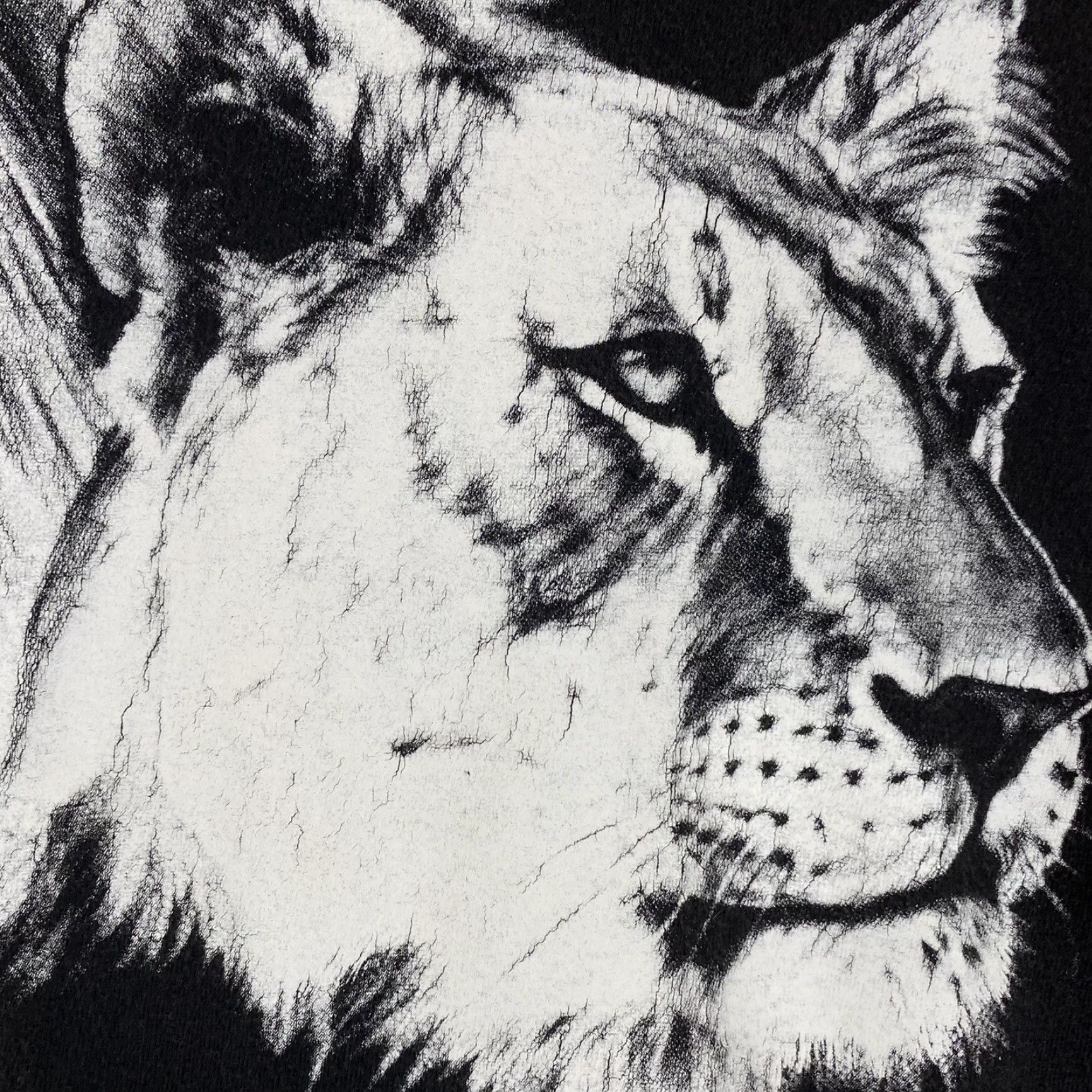 Vintage VINTAGE Lion Shirt Mens L White Cotton Zebra Theme Graphic Tee Short Sleeve Crew Neck Single Stitch Lion Country Safari Graphic T-Shirt Men M/L Size US L / EU 52-54 / 3 - 4 Thumbnail