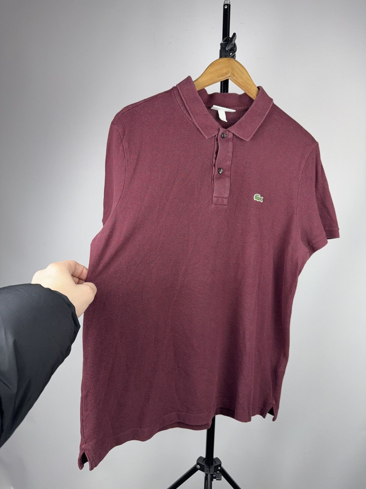 Lacoste Luxury Lacoste Burgundy Polo Shirt Classic Crocodile Logo Size US XL / EU 56 / 4 - 2 Thumbnail