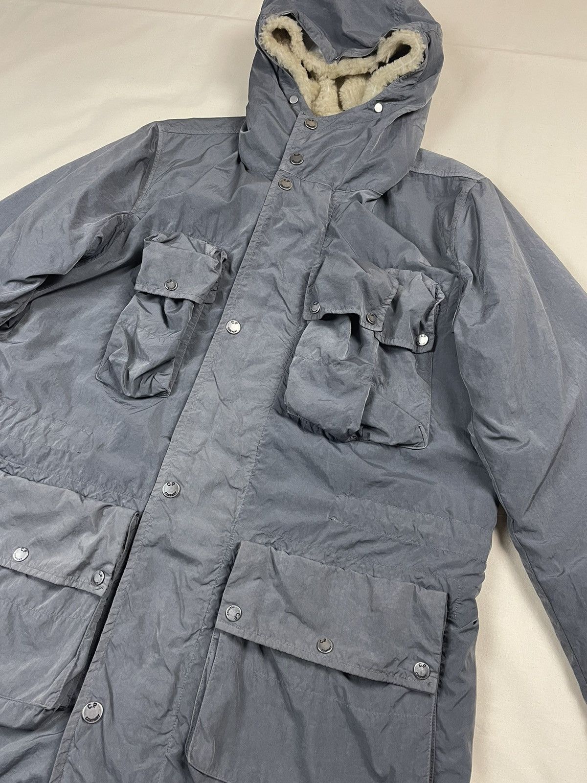 C.P. Company AW2006 Nylon Parka Shearling Hood Cargo Jacket Wool Vintage Size US M / EU 48-50 / 2 - 2 Thumbnail