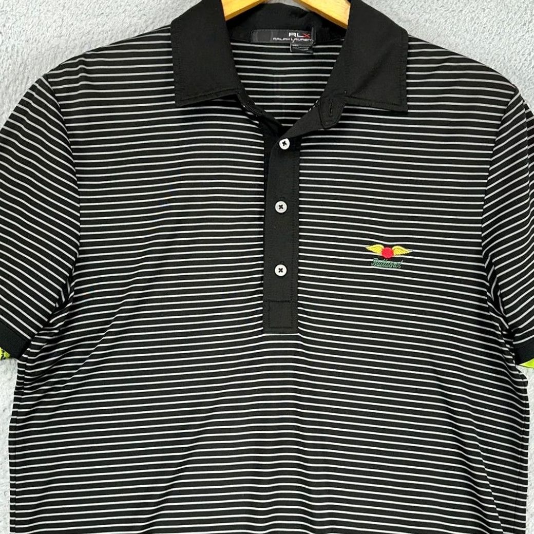 RLX Ralph Lauren VINTAGE RLX Ralph Lauren Shirt Mens Medium Black Striped Polo Golf Rugby (Hickory Stripe) Size US M / EU 48-50 / 2 - 2 Thumbnail