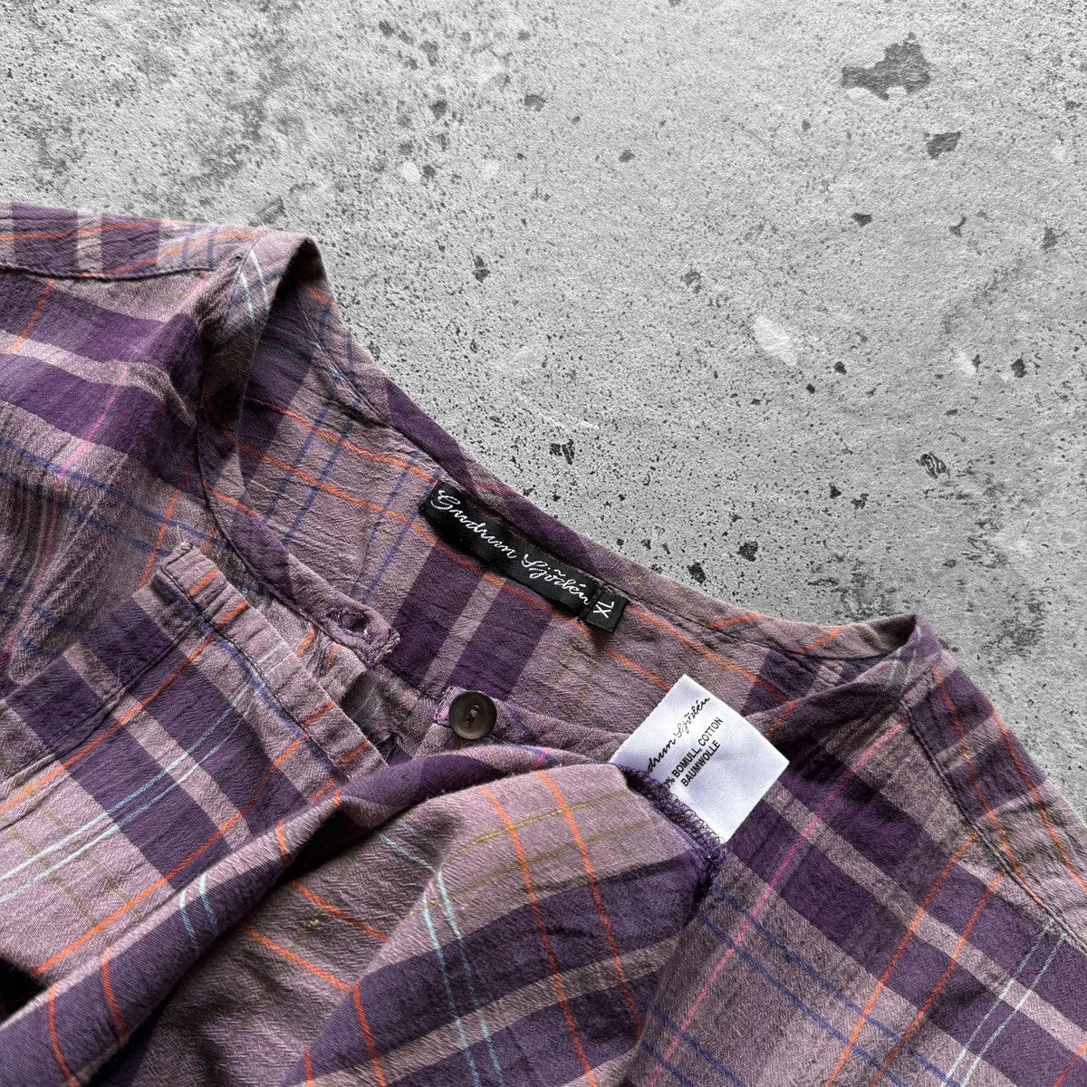 Gudrun Sjoden Gudrun Sjoden Purple Checked Crinkled Cotton Blouse Shirt Size XL / US 12-14 / IT 48-50 - 3 Thumbnail