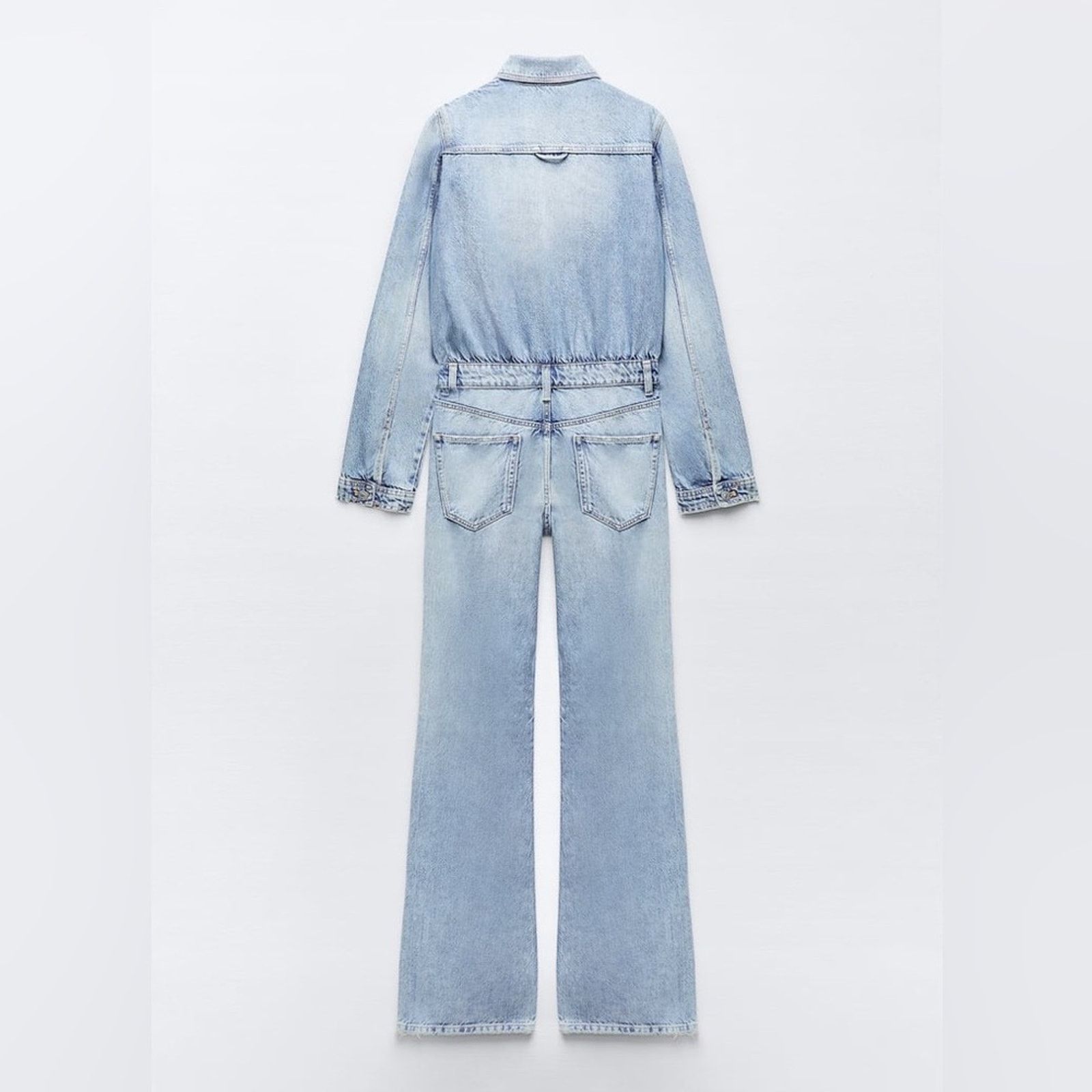 Zara ZARA BLOGGER FAVORITE TRF LONG DENIM JUMPSUIT Size 28" / US 6 / IT 42 - 11 Thumbnail
